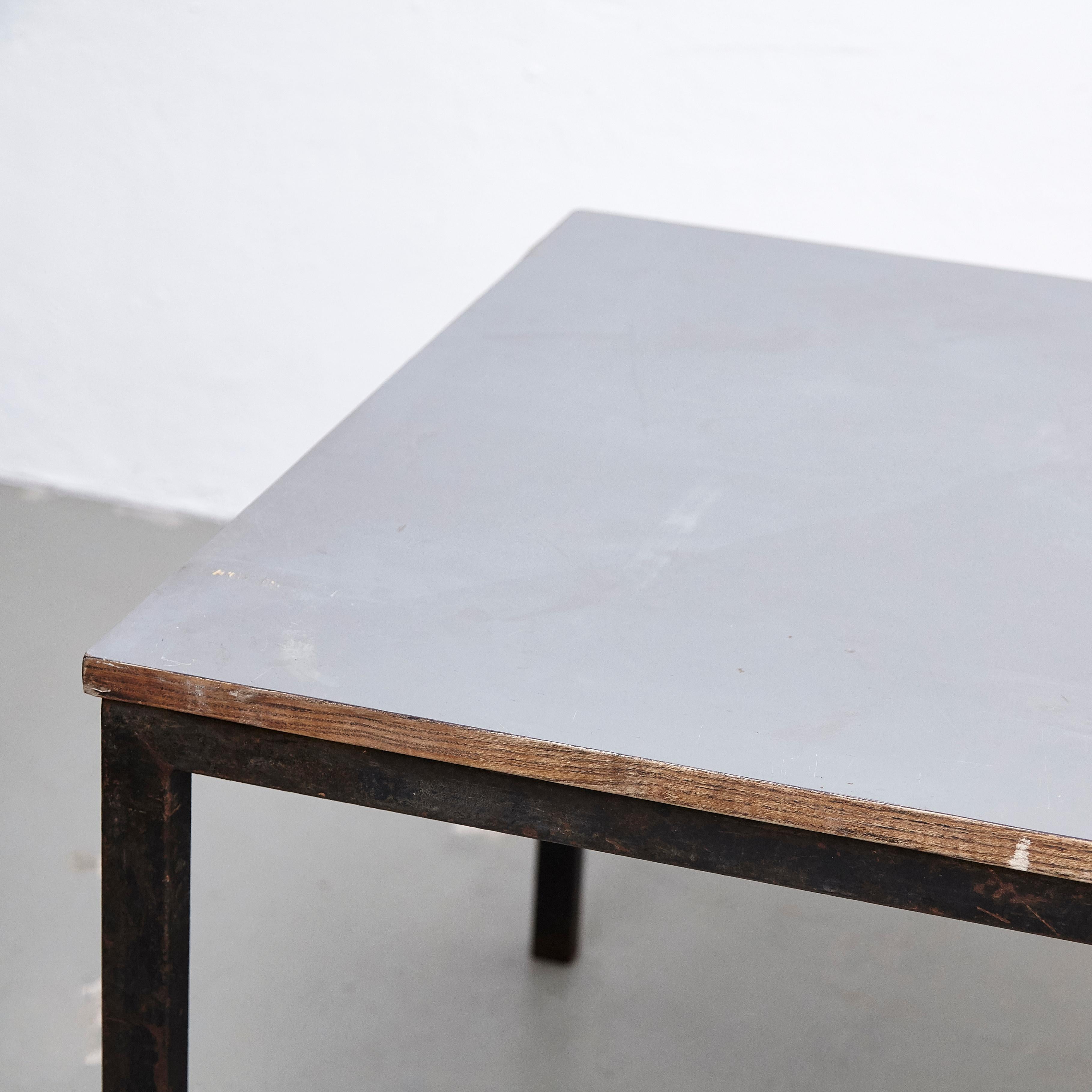 Charlotte Perriand, Mid-Century Modern, Wood Metal Cansado Table, circa 1950 4