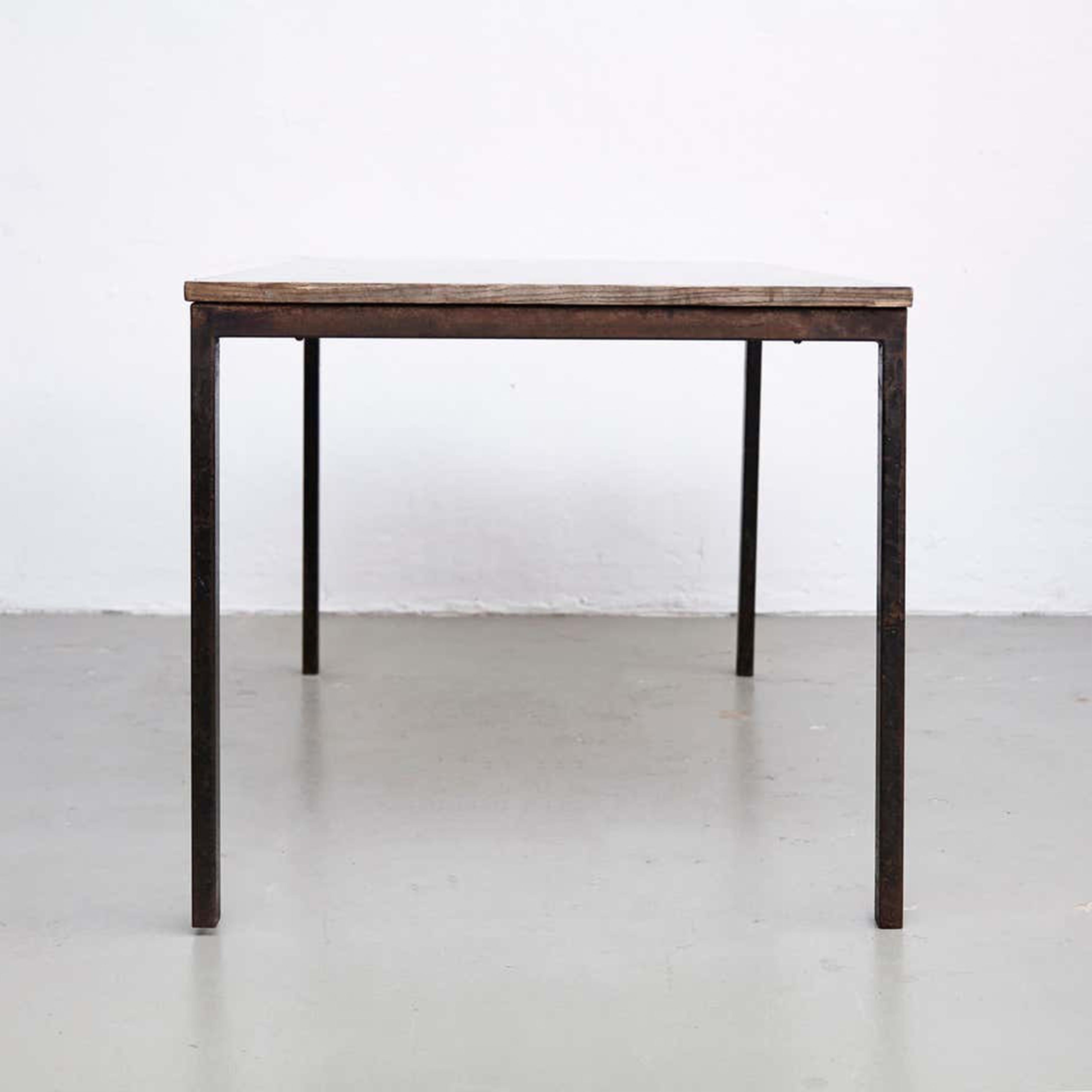 Charlotte Perriand, Mid-Century Modern, Wood Metal Cansado Table, circa 1950 5