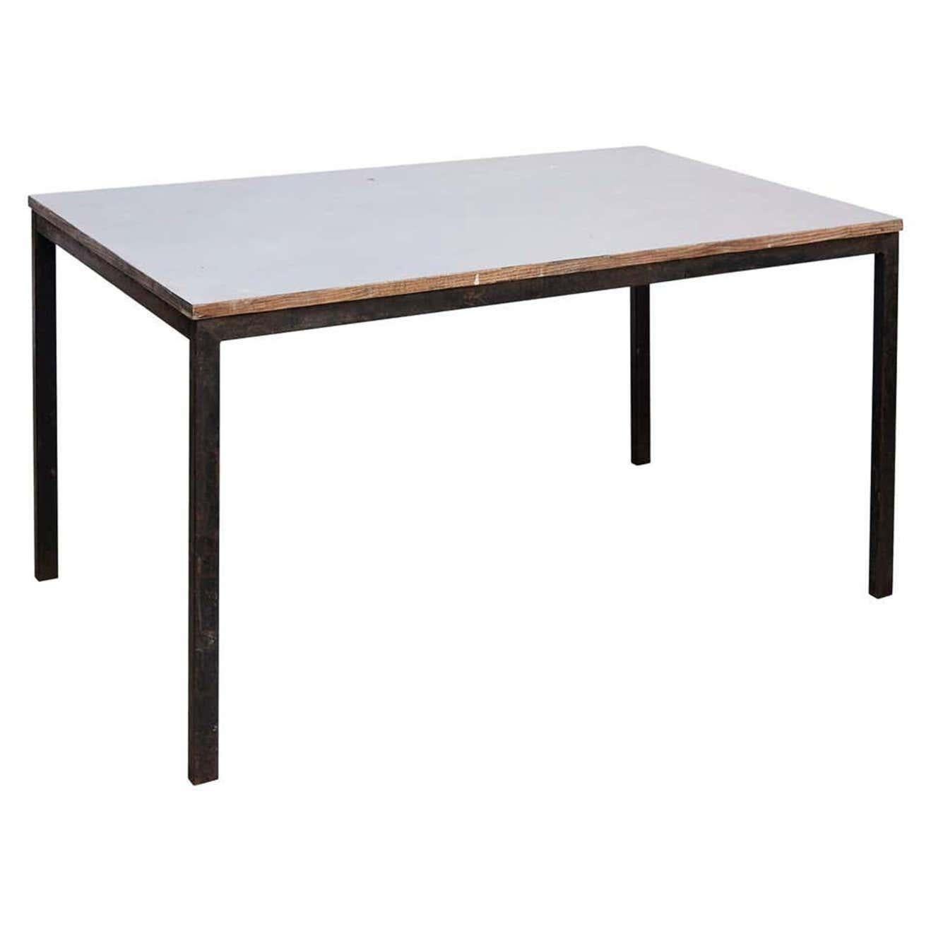 Charlotte Perriand, Mid-Century Modern, Holz-Metall-Cansado-Tisch, um 1950 im Angebot 8