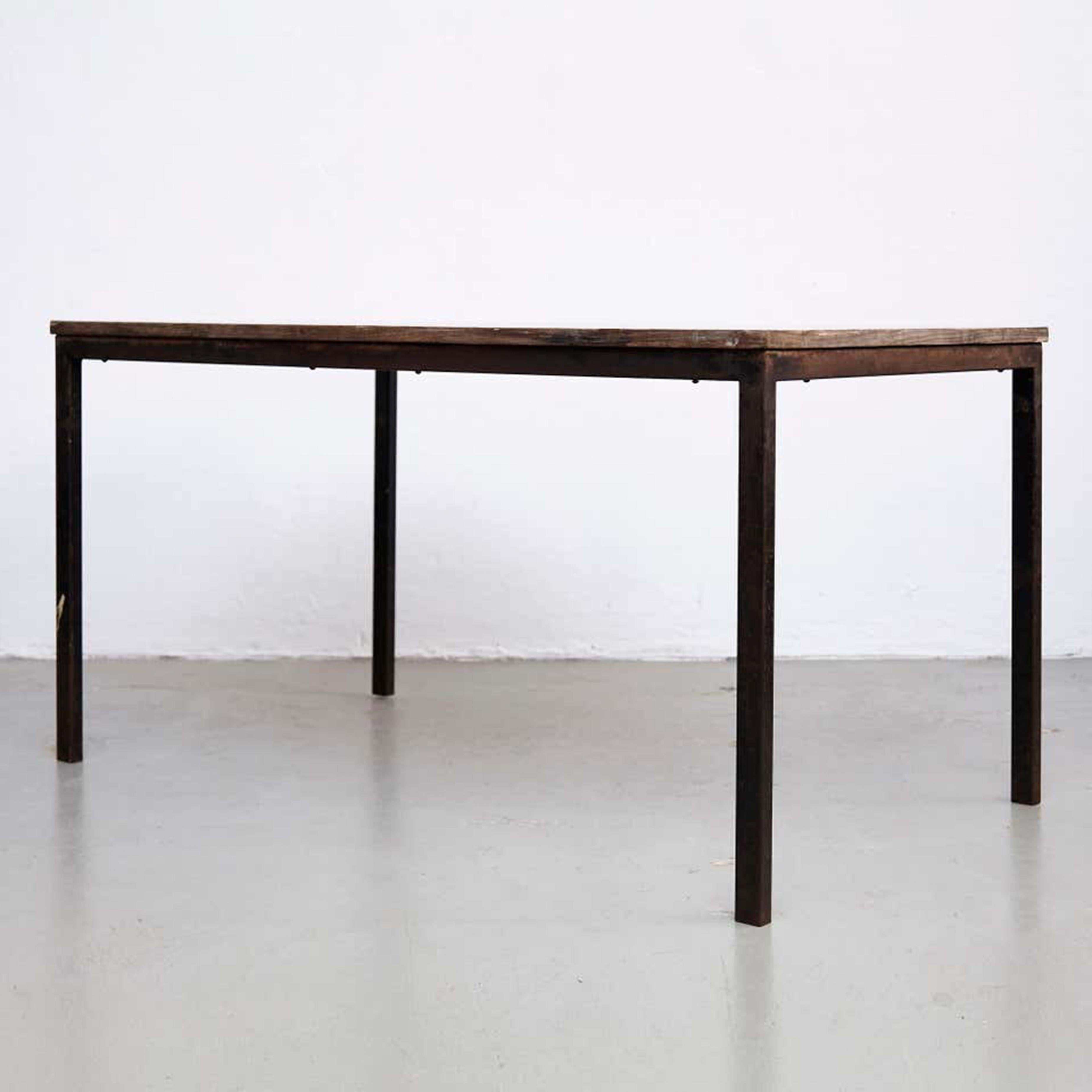 Charlotte Perriand, Mid-Century Modern, Wood Metal Cansado Table, circa 1950 2