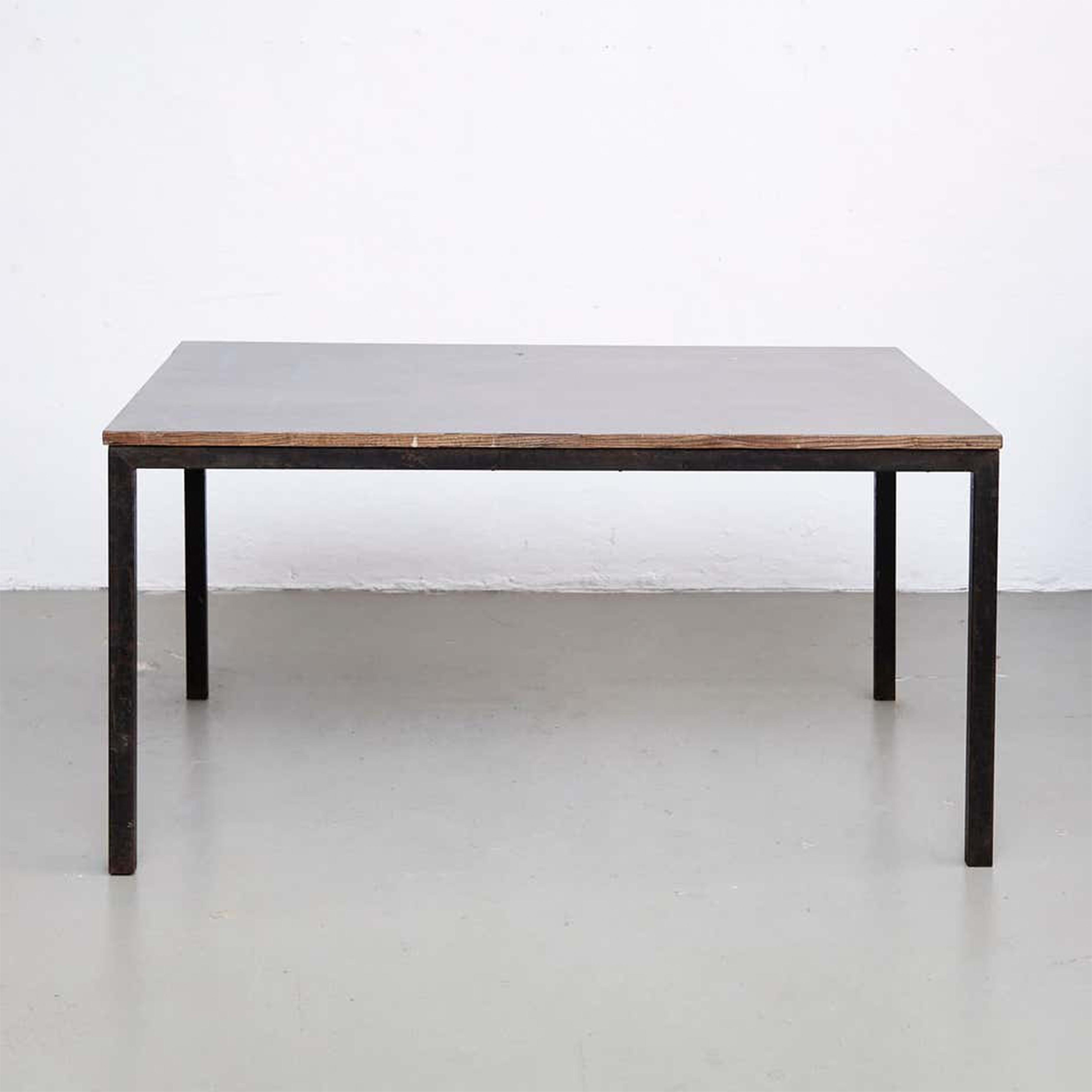 Charlotte Perriand, Mid-Century Modern, Wood Metal Cansado Table, circa 1950 4