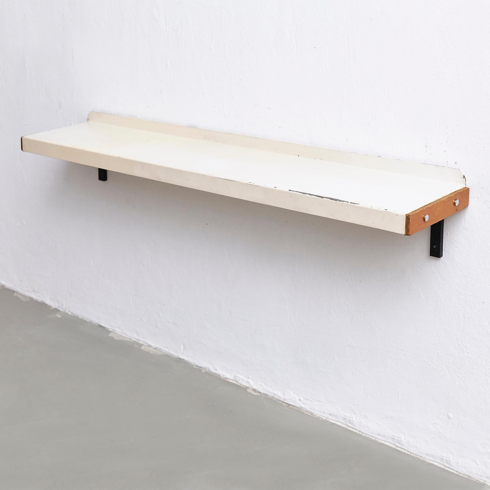 Charlotte Perriand Mid-Century Modern Wood Metal Shelve for Les Arcs 10