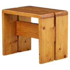 Charlotte Perriand Mid-Century Pine Stool, Les Arcs Ski Resort, 1960s