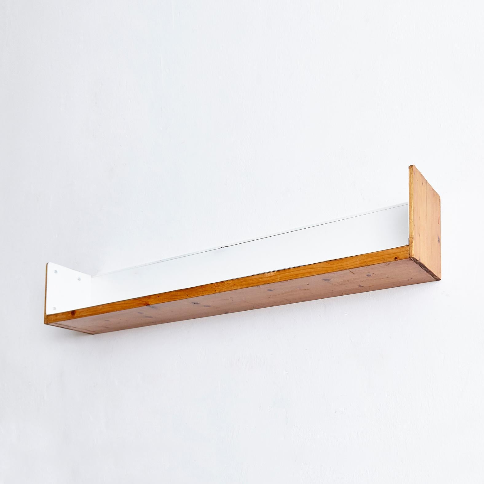 Mid-20th Century Charlotte Perriand Mid-Century Modern Wood Metal Shelve for Les Arcs