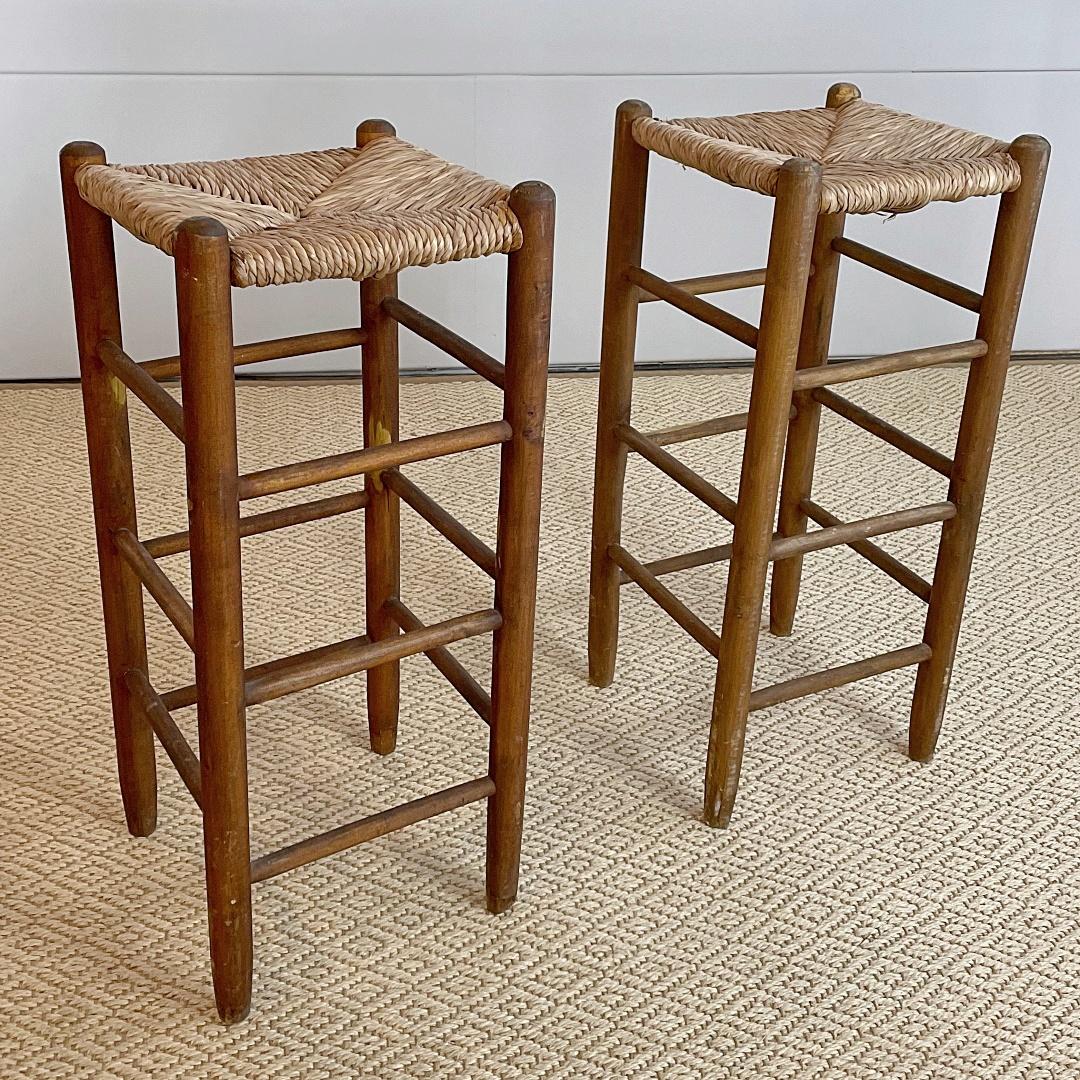 Two varnished solid ash and straw “Bauche” stools by Charlotte Perriand for Sentou 1960s - Model designed in 1933.

Original condition with nice patina.

Literature: 
Charlotte Perriand Un Art d'Habiter - Art of Living 1903-1959 by Jacques Barsac,
