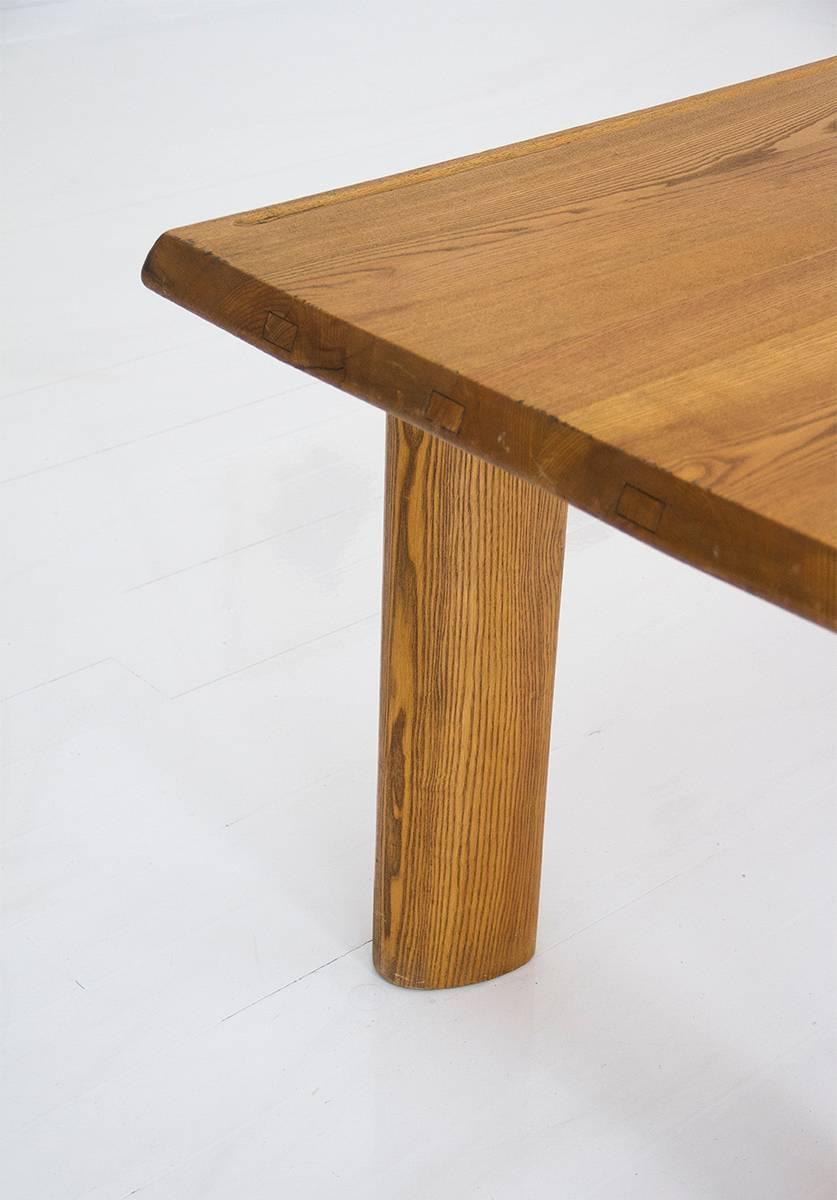 Woodwork Charlotte Perriand Midcentury Solid Oakwood French Table, France, circa 1950 For Sale