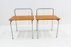 Charlotte Perriand Modernist Luggage Rack, Tubular Steel, Les Arcs, France, 1950