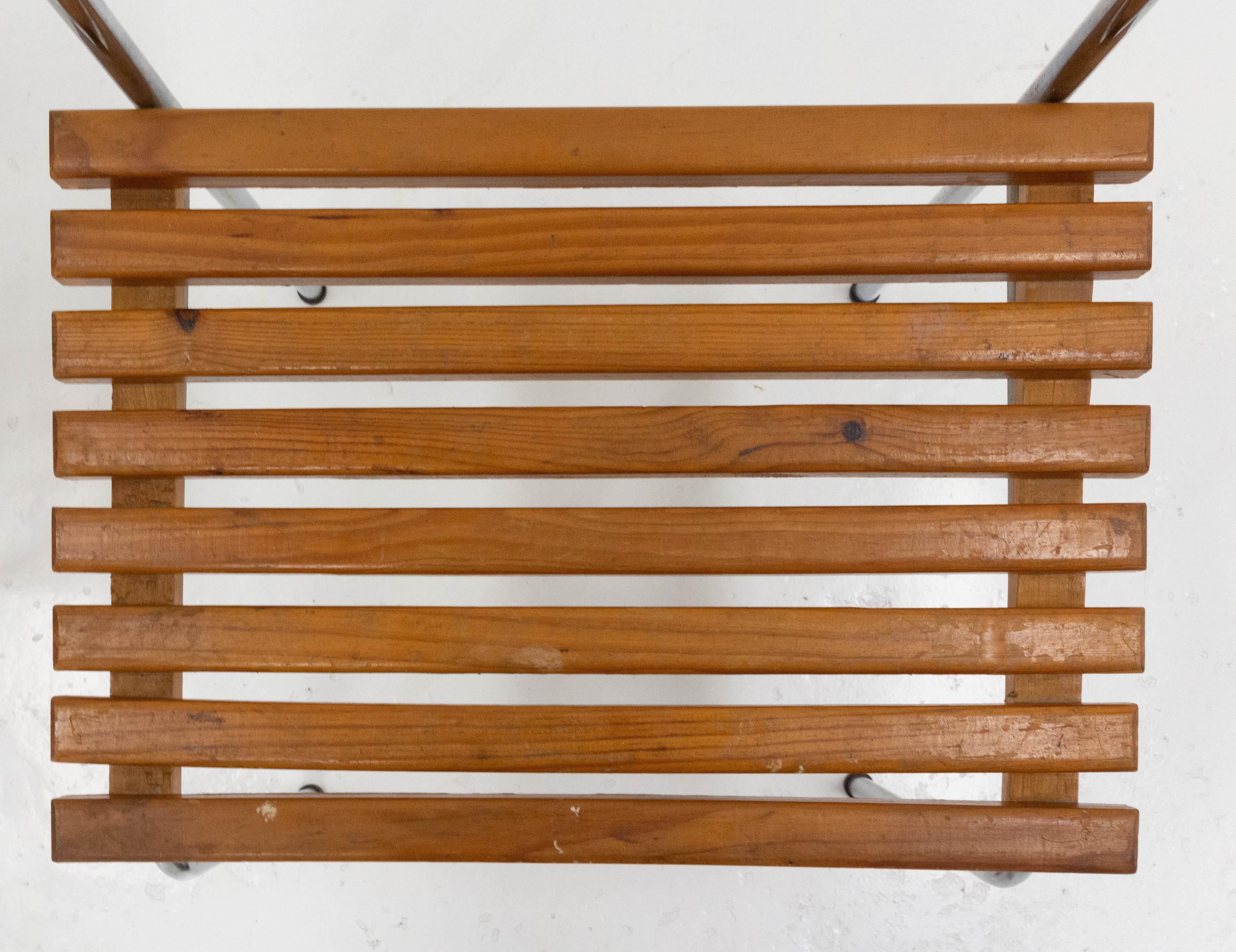 Charlotte Perriand Modernist Luggage Rack, Tubular Steel, Les Arcs, France, 1950 In Good Condition For Sale In Labrit, Landes