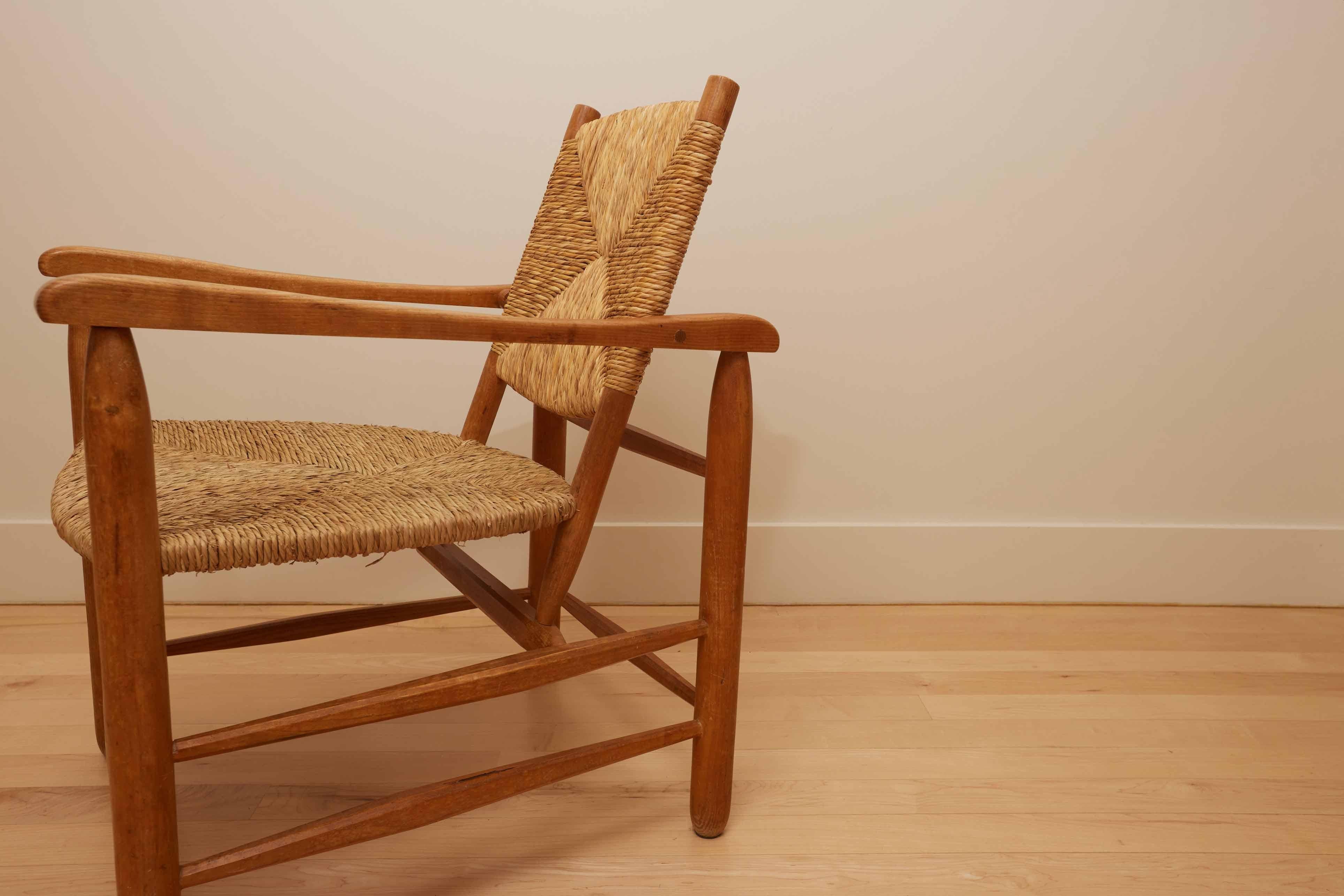 French Charlotte Perriand. n°21 'Chamrousse' armchair. France. 1950 For Sale