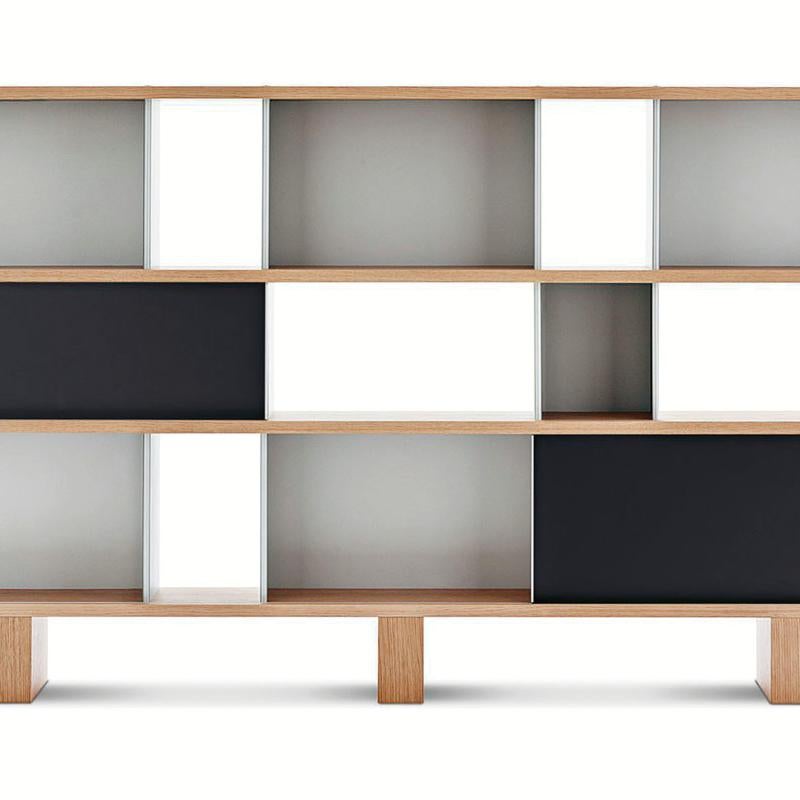 Mid-Century Modern Charlotte Perriand Nuage Shelving Unit, Wood and Aluminium by Cassina