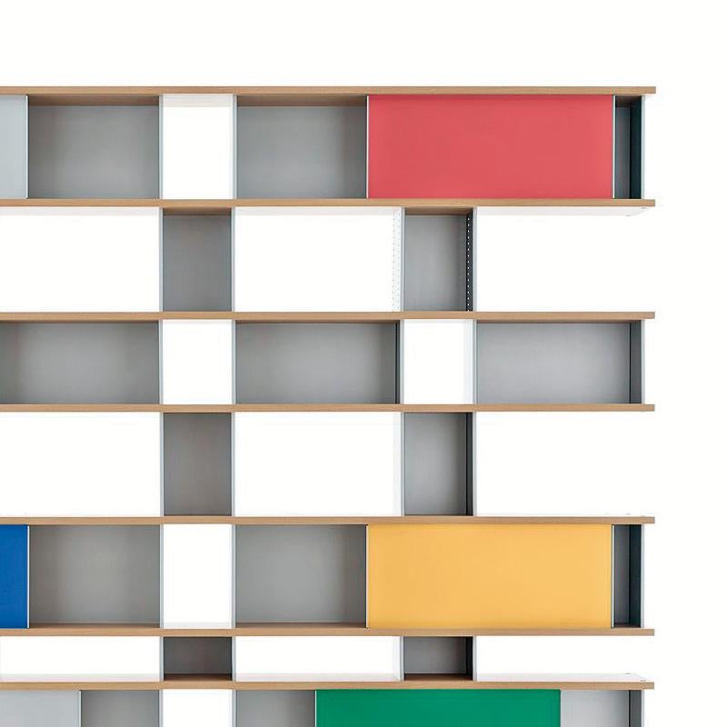 Mid-Century Modern Charlotte Perriand Nuage Shelving Unit, Wood and Aluminium by Cassina For Sale