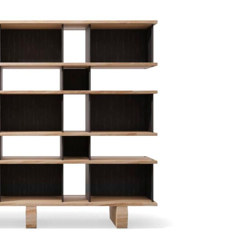 Mid-Century Modern Charlotte Perriand Nuage Shelving Unit, Wood and Aluminium by Cassina For Sale