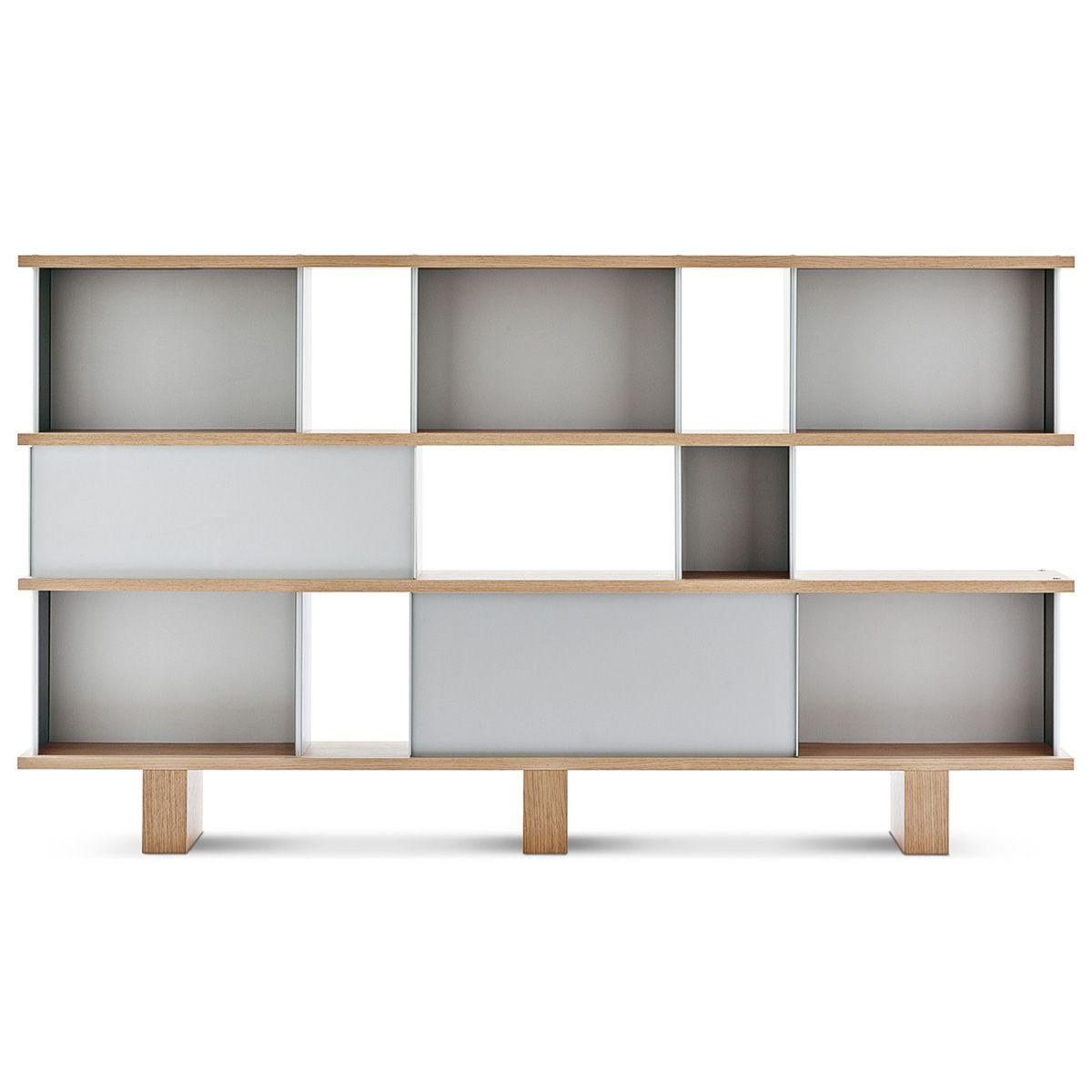 Contemporary Charlotte Perriand Nuage Shelving Unit, Wood and Aluminium by Cassina For Sale