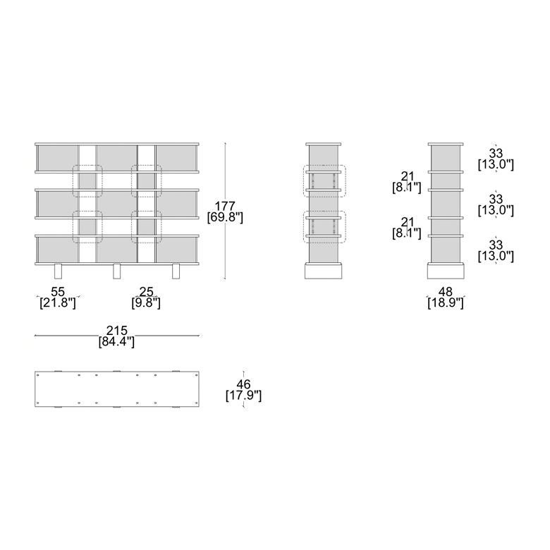Perriand Nuage Regalschrank, Holz und Aluminium von Cassina im Angebot 1