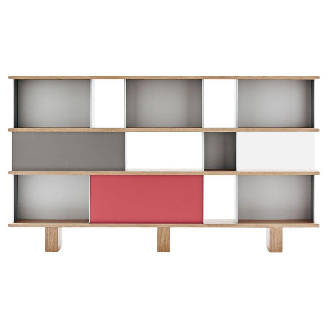 Charlotte Perriand Nuage Shelving Unit, Wood and Aluminium by Cassina For Sale