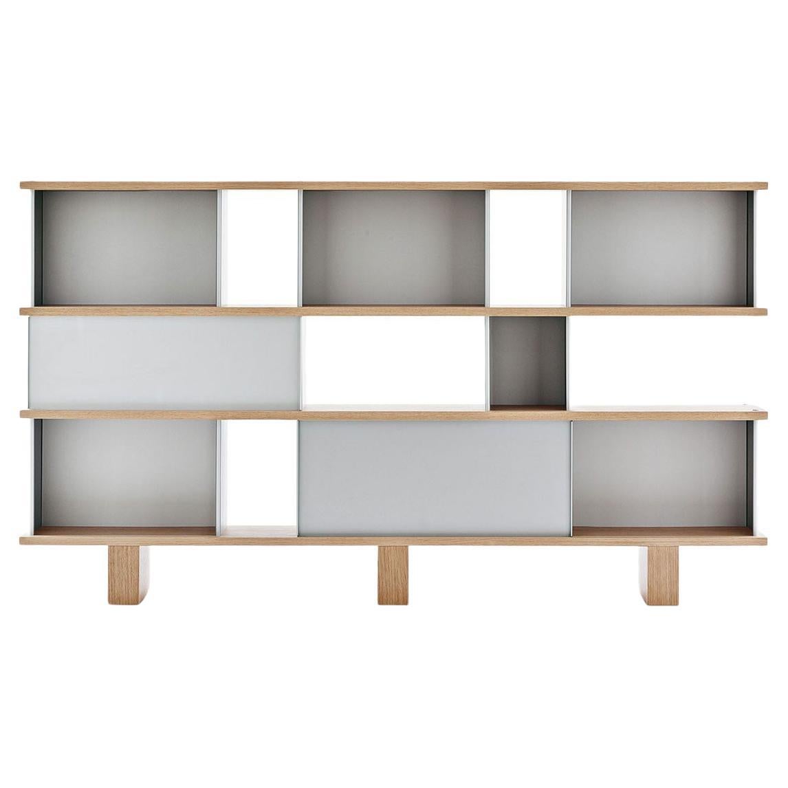 Charlotte Perriand Nuage Shelving Unit, Wood and Aluminium by Cassina For Sale