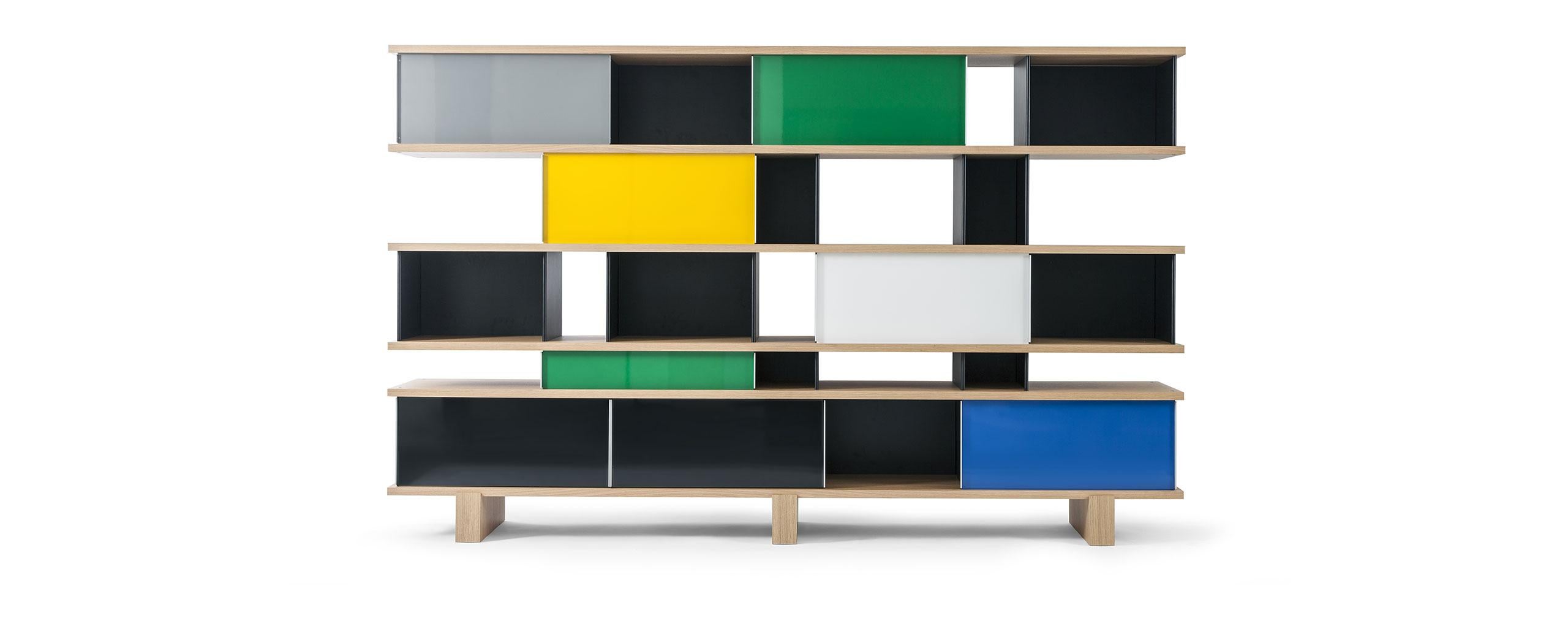 Shelving Unit designed by Charlotte Perriand in 1952-56. Relaunched by Cassina in 2012.
Manufactured by Cassina in Italy.

Authenticity and avant-garde characterise Charlotte Perriand’s Nuage shelving unit from 1940. Drawing on her experience of