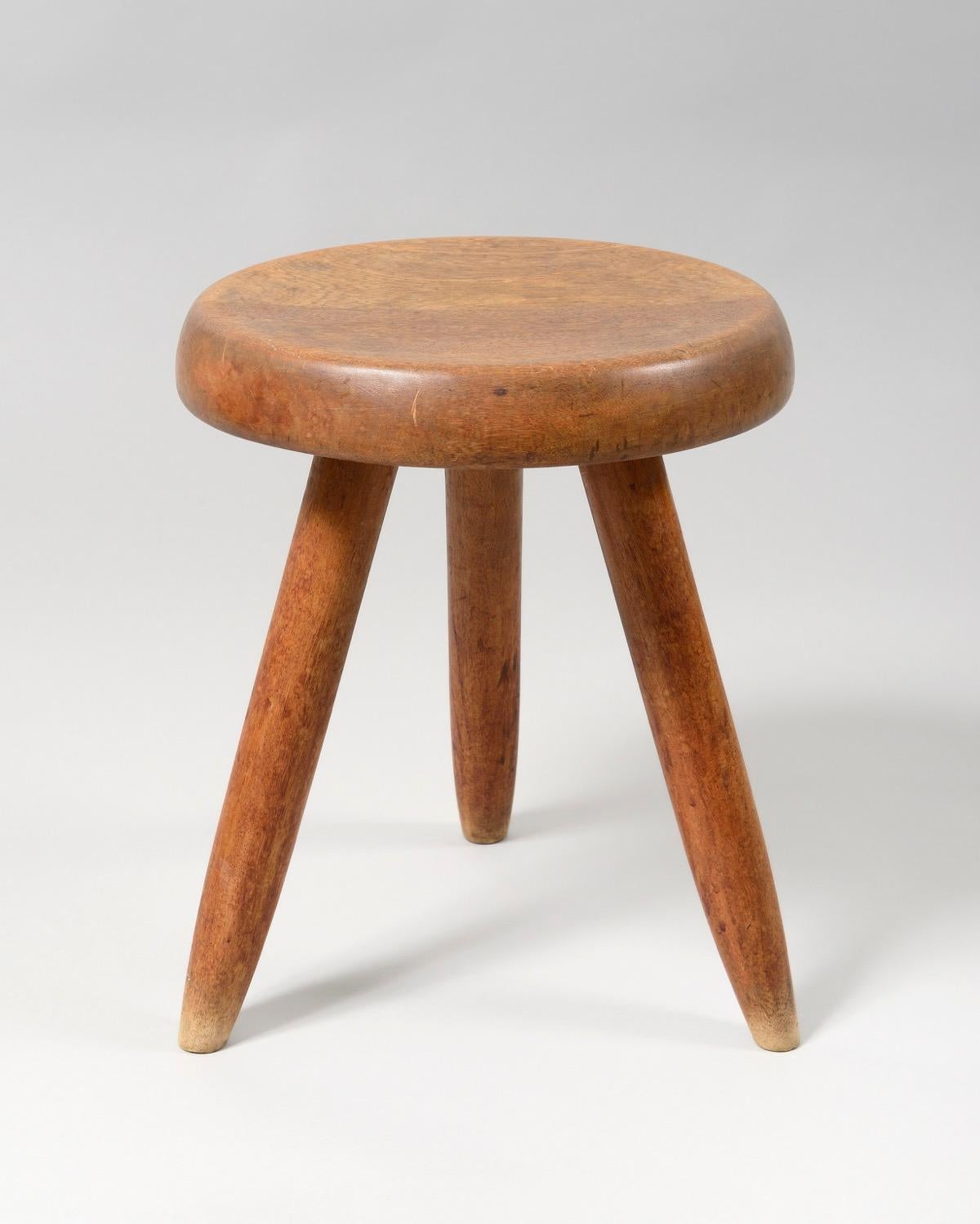 French Charlotte Perriand, Oakwood Stool