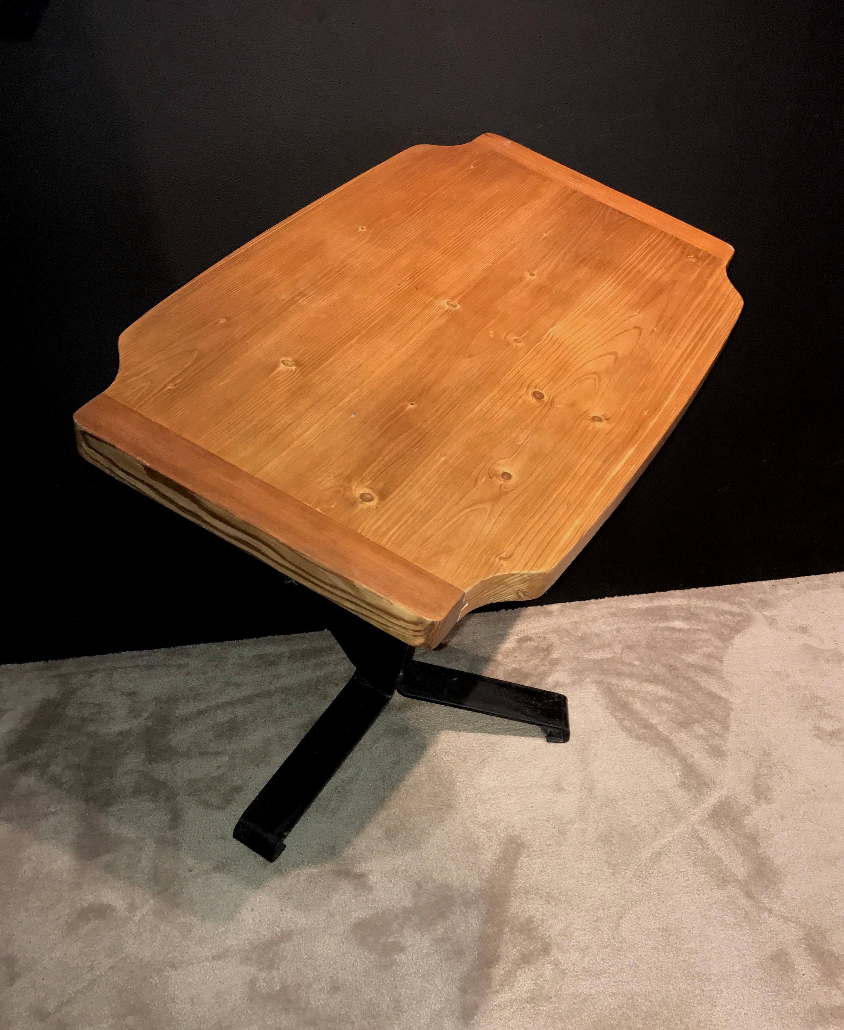 French Charlotte Perriand Occasional Pine Table from the Arcs Ski Resort