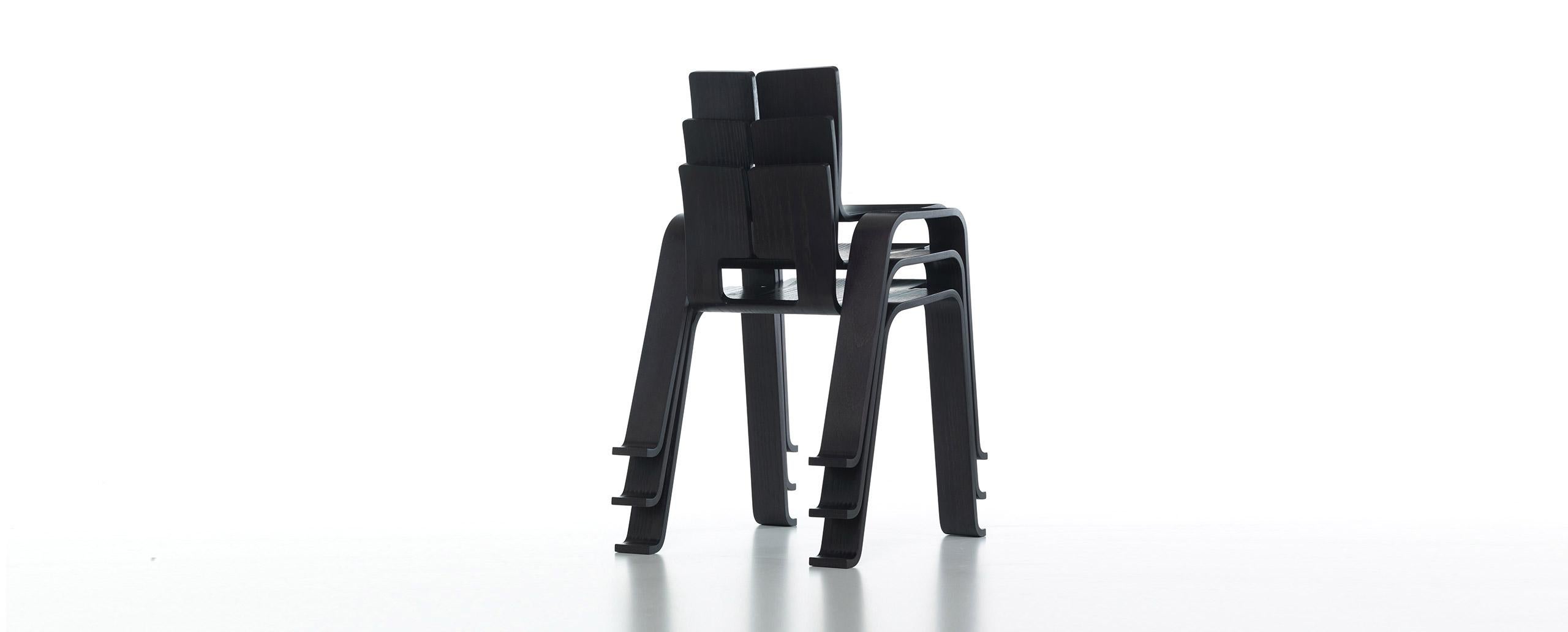 Italian Charlotte Perriand Ombra Tokyo Chair, Oak Stained Black by Cassina