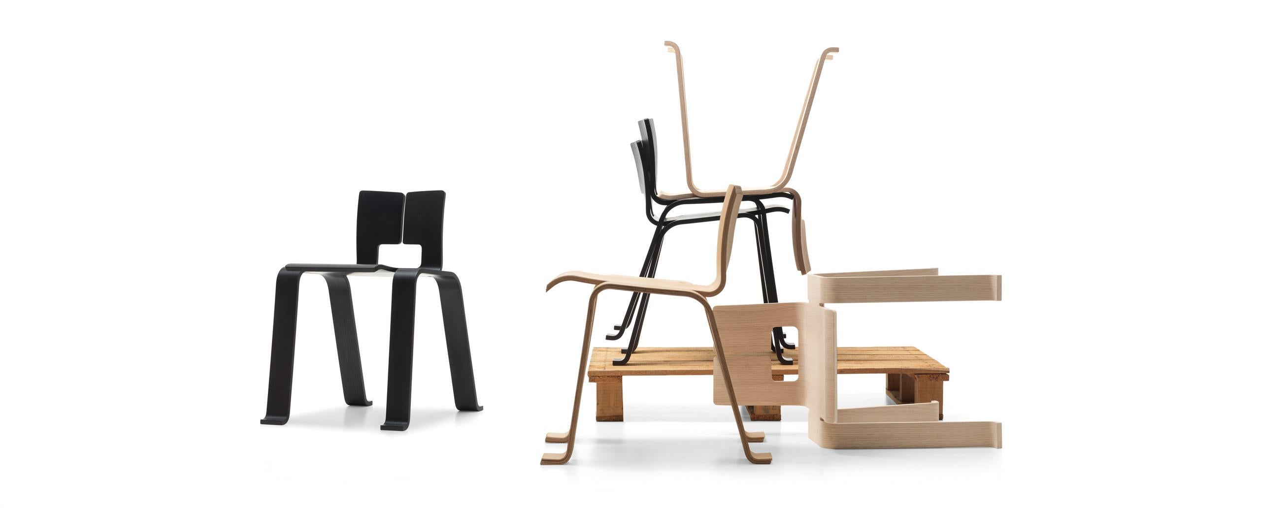 Charlotte Perriand Ombra Tokyo Chair, Oak Stained Black by Cassina In New Condition For Sale In Barcelona, Barcelona