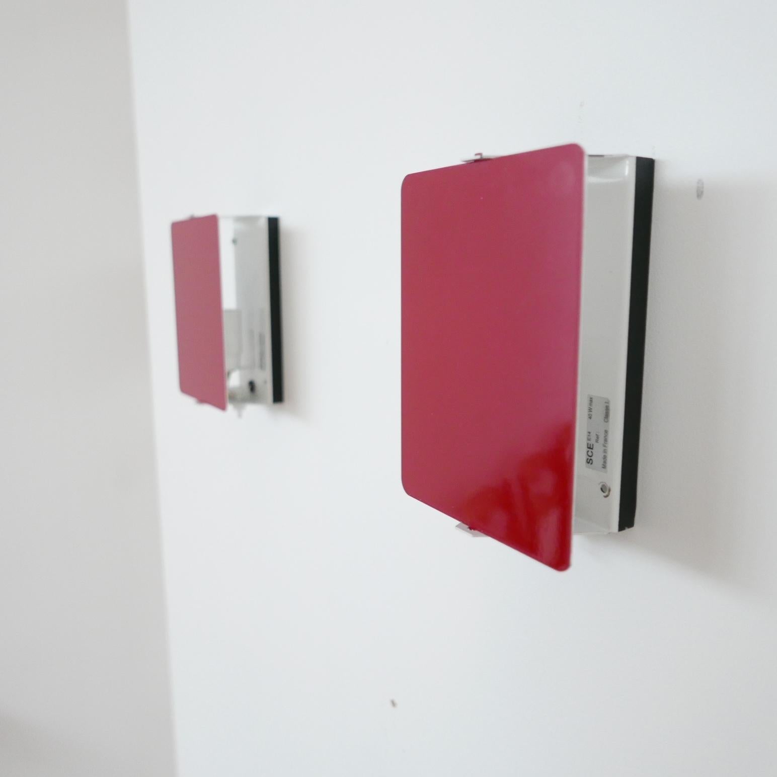 Charlotte Perriand Original Red Mid-Century Wall Lights (3 available) For Sale 2