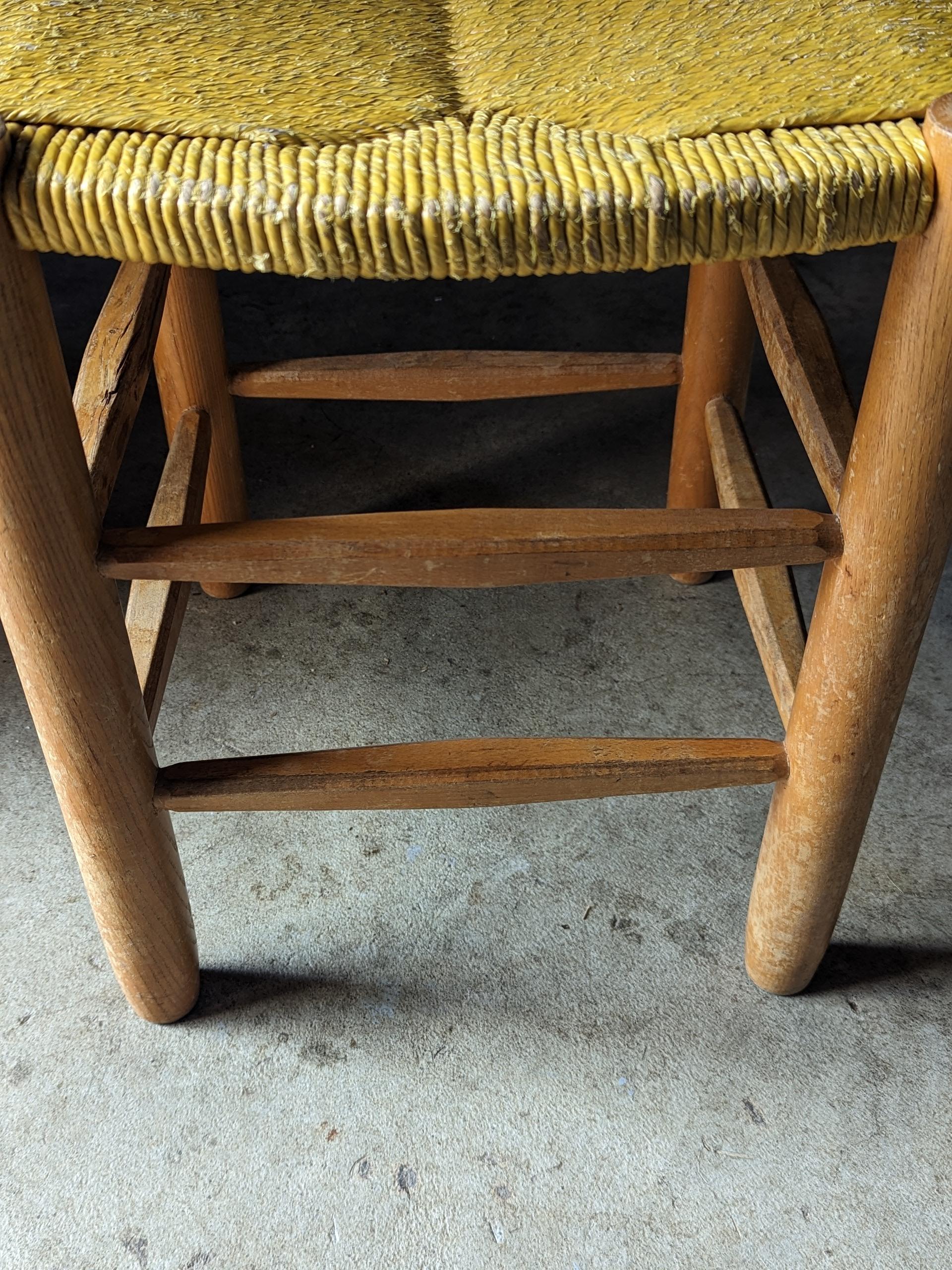 Charlotte PERRIAND original straw stool N°17 Bauche  For Sale 3