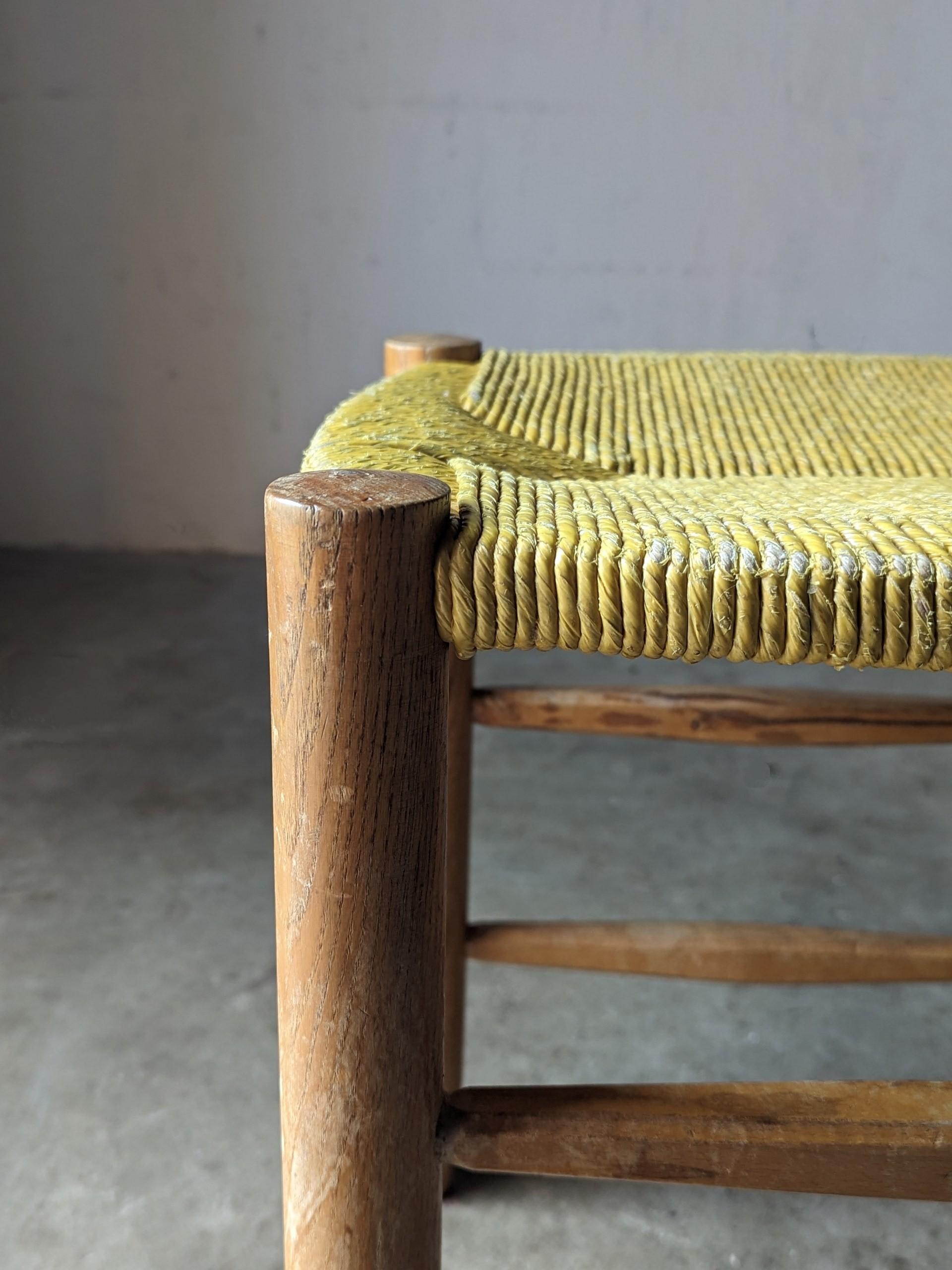 Charlotte PERRIAND original straw stool N°17 Bauche  For Sale 2