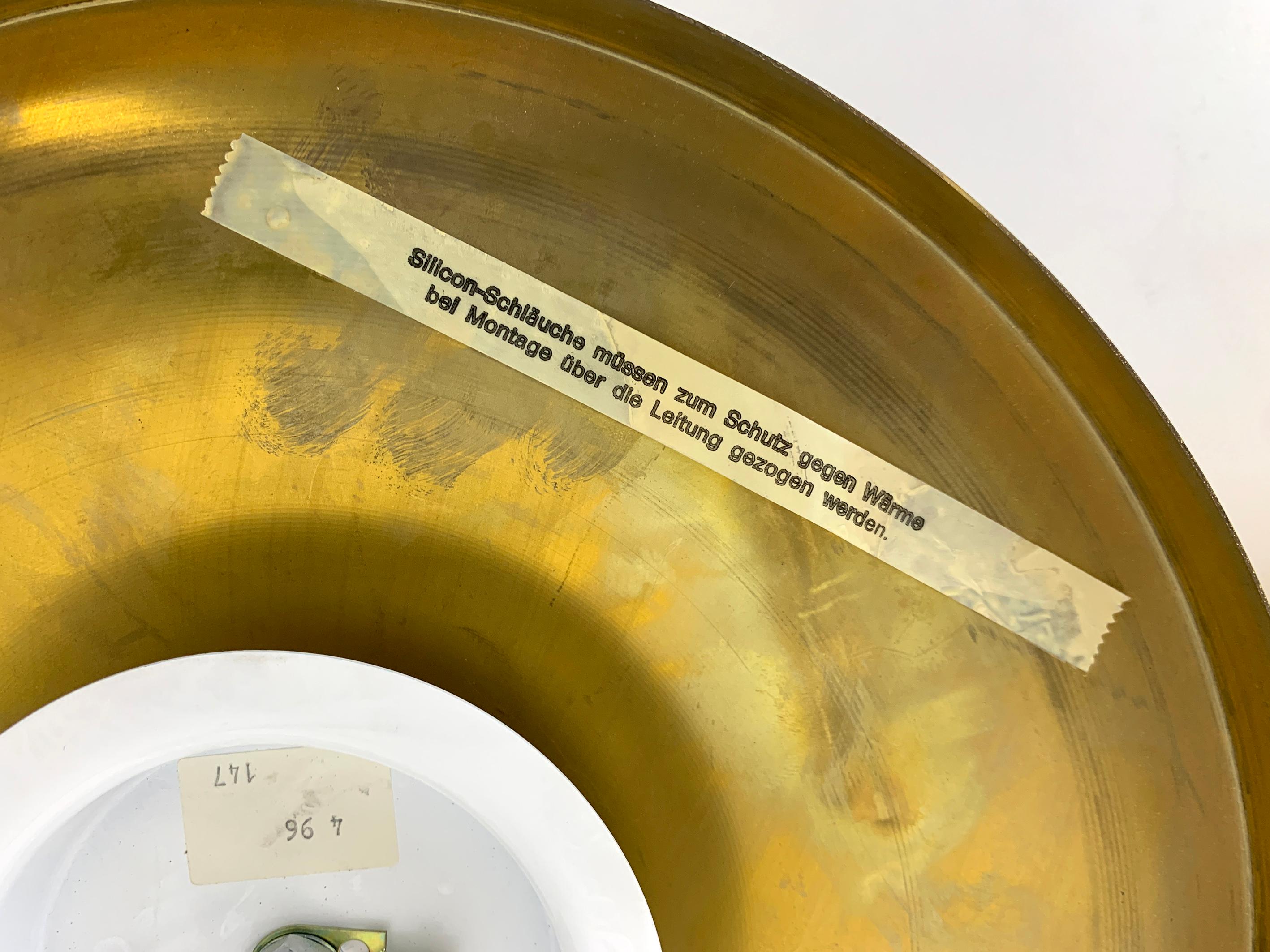 Charlotte Perriand Pair Flush Sconce Gold Disc Wall Lights Sölken, Germany 1960s 5