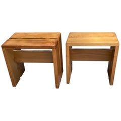 Charlotte Perriand Pair of Ash Stools