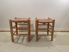 Charlotte Perriand Pair of Dordogne Stools for Robert Sentou