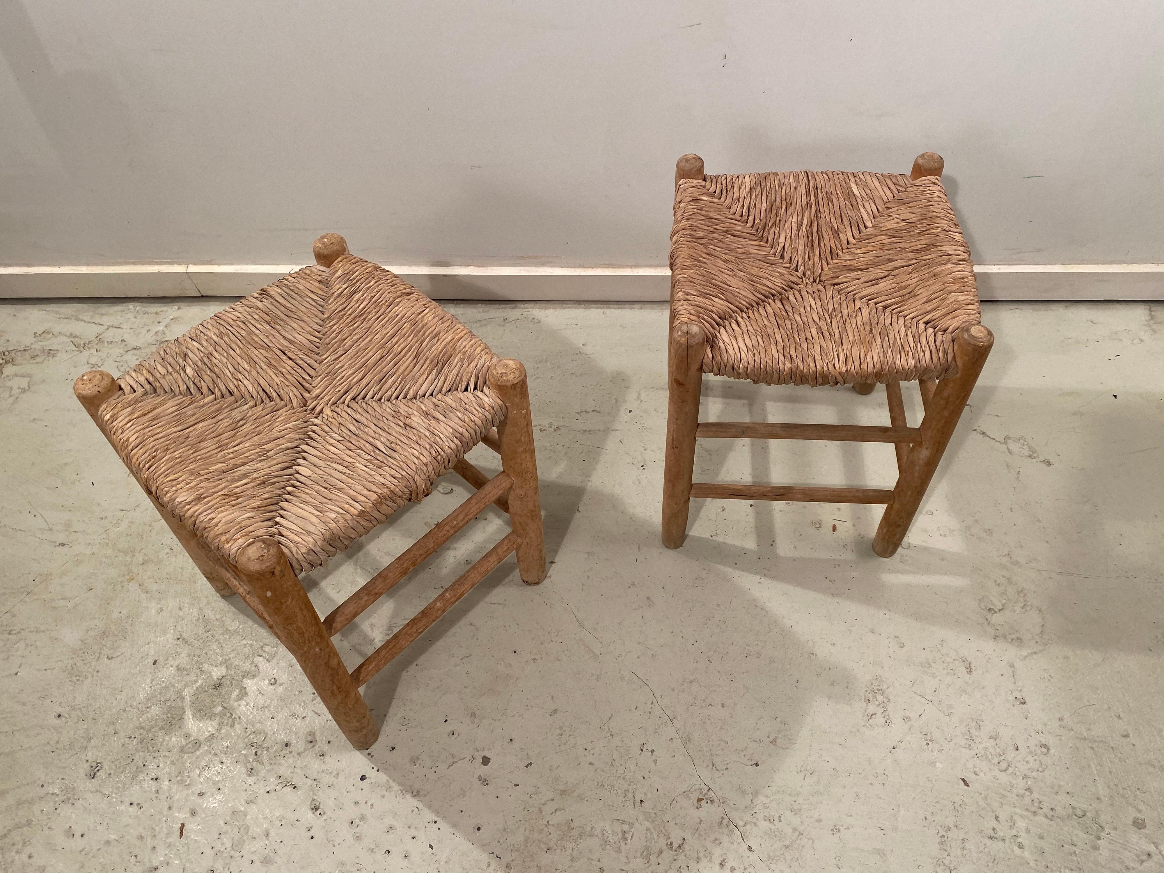 Charlotte Perriand Pair of Dordogne Stools for Robert Sentou In Good Condition In Amsterdam, NL