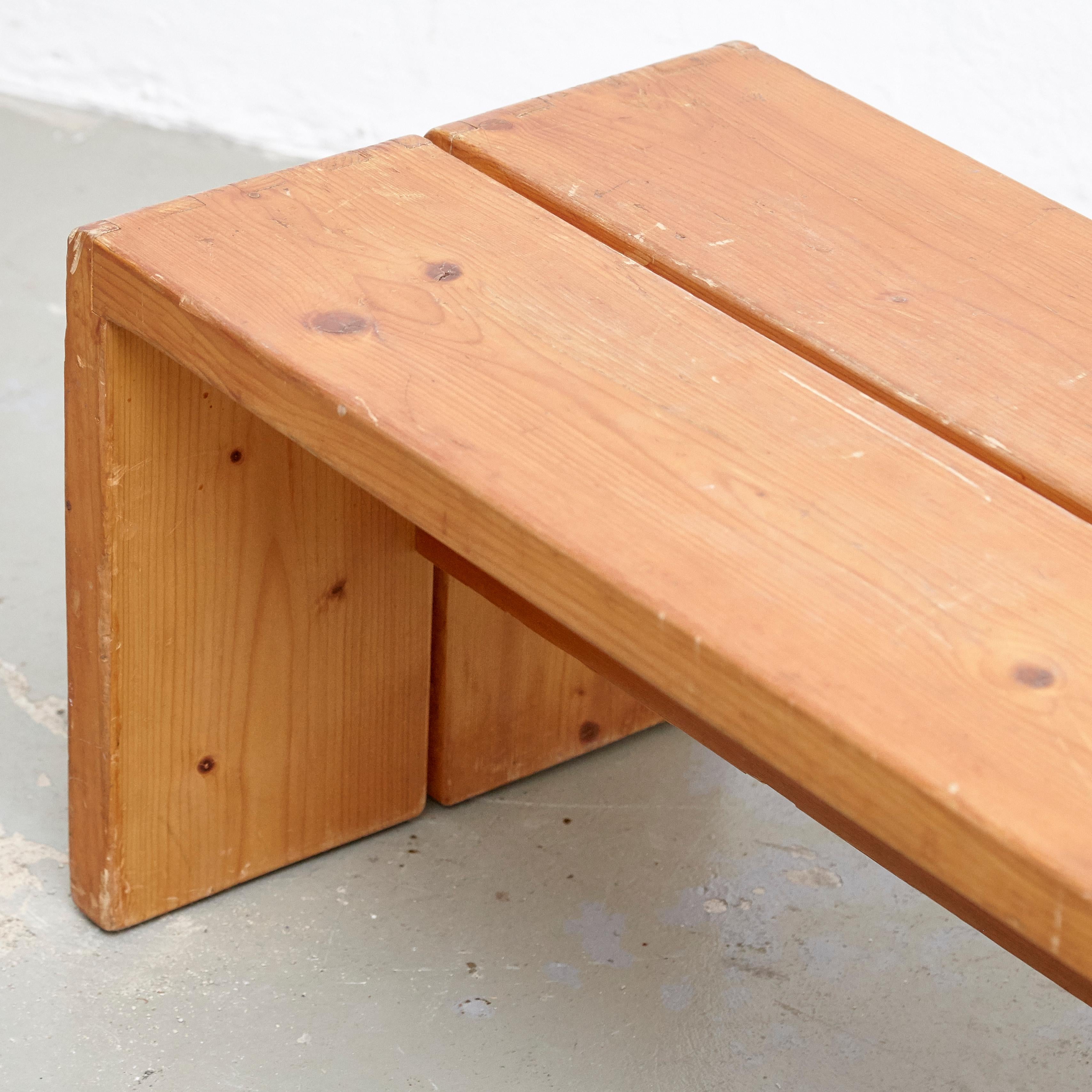 Charlotte Perriand, Pair of Large Wood Bench for Les Arcs, circa 1960 6