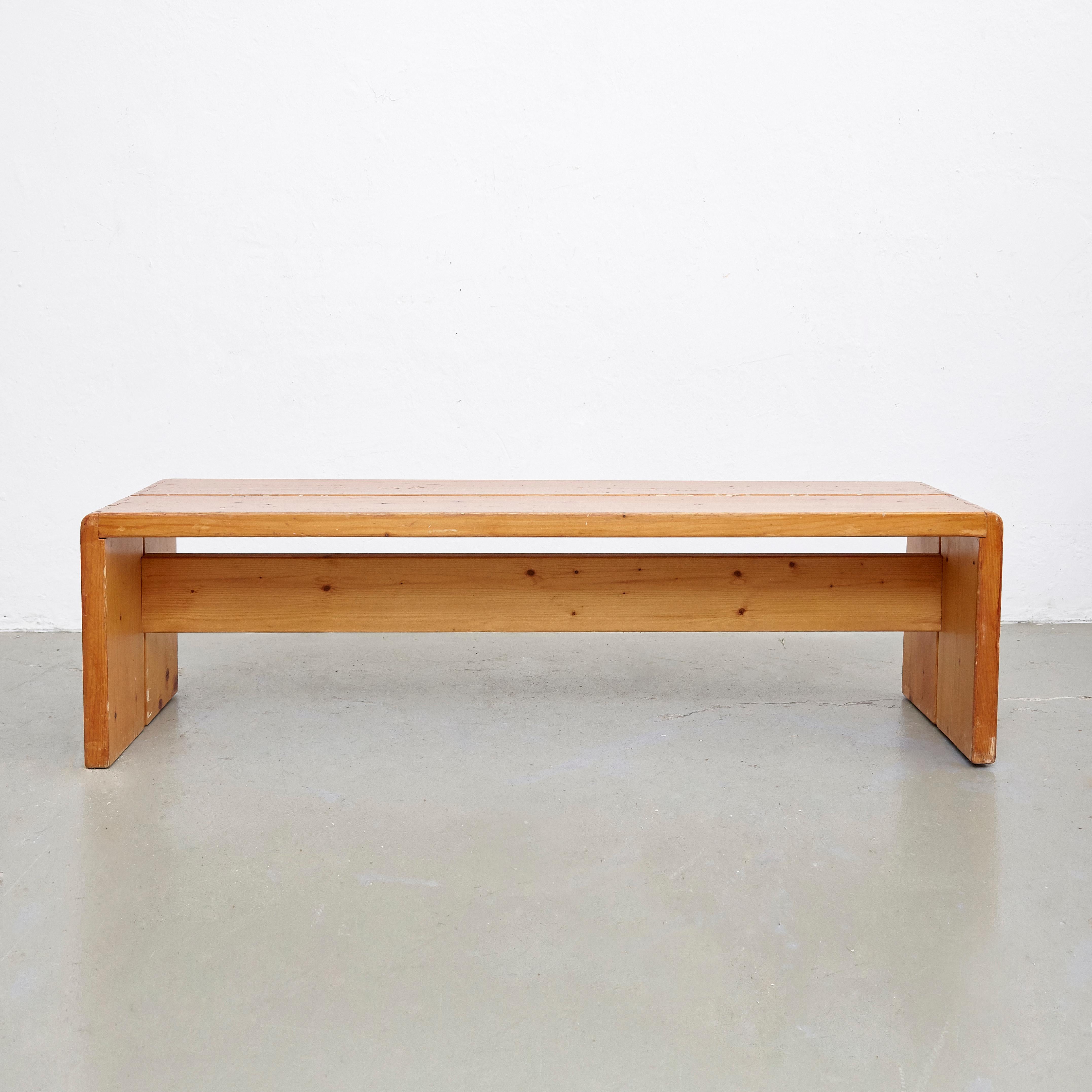 Mid-20th Century Charlotte Perriand, Pair of Large Wood Bench for Les Arcs, circa 1960