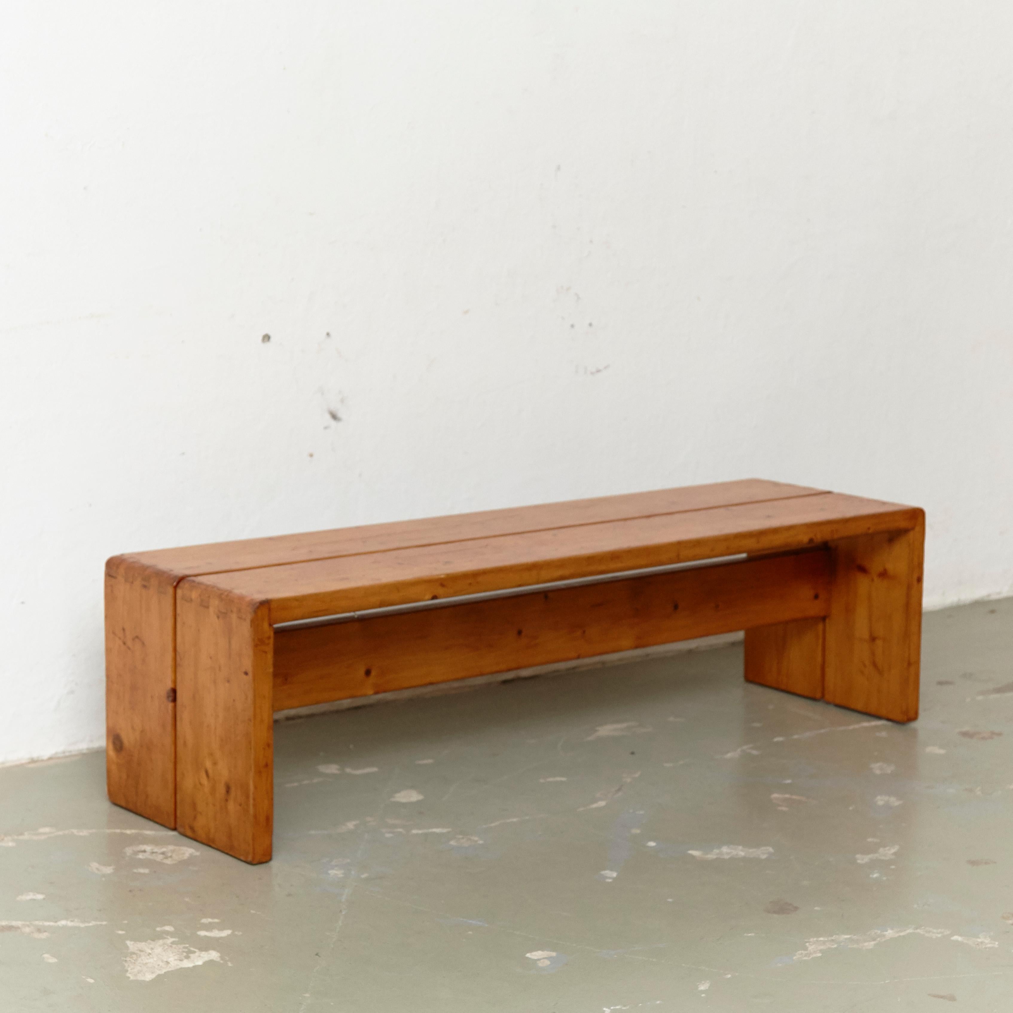 Mid-Century Modern Charlotte Perriand, Pair of Large Wood Benches for Les Arcs, circa 1960