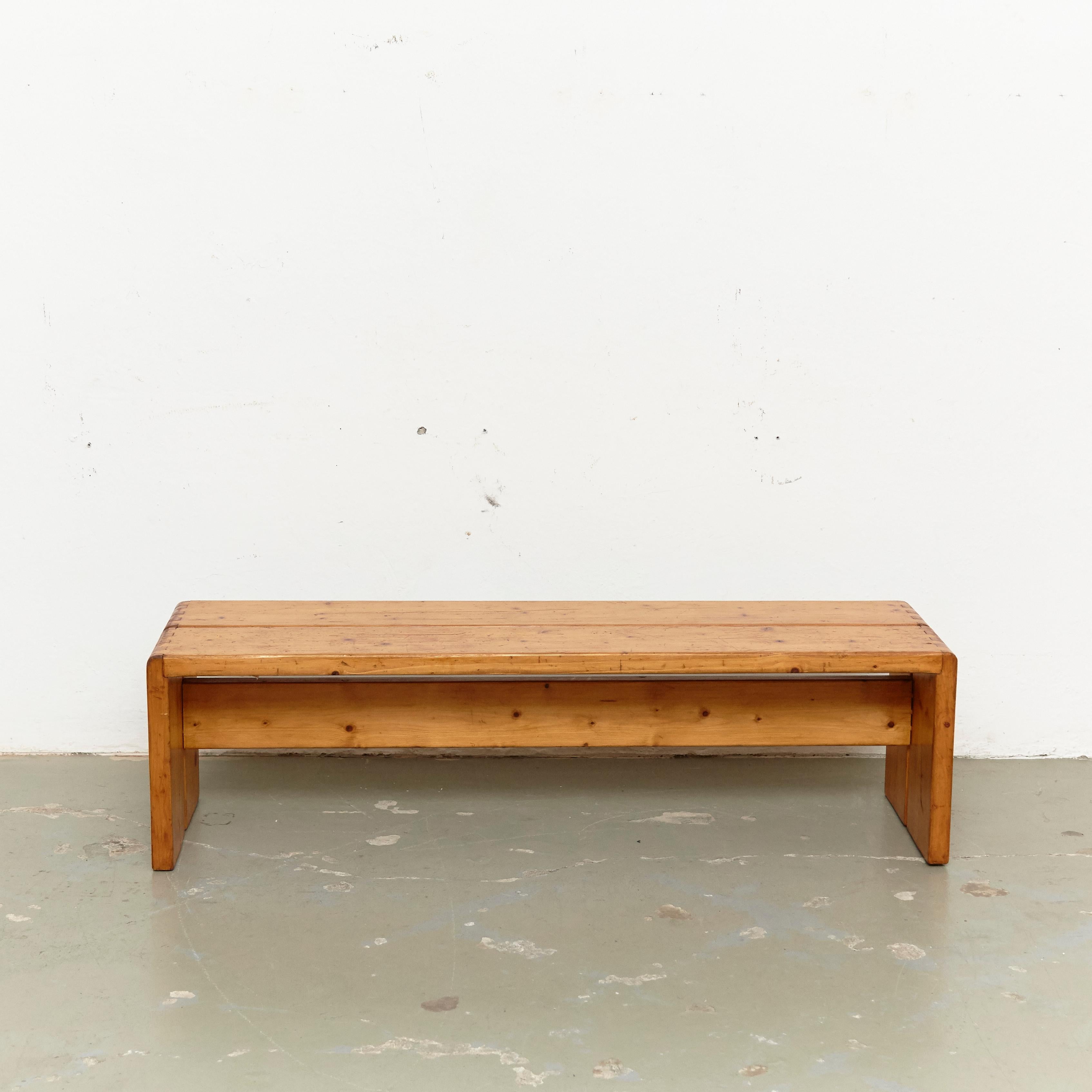Mid-20th Century Charlotte Perriand, Pair of Large Wood Benches for Les Arcs, circa 1960