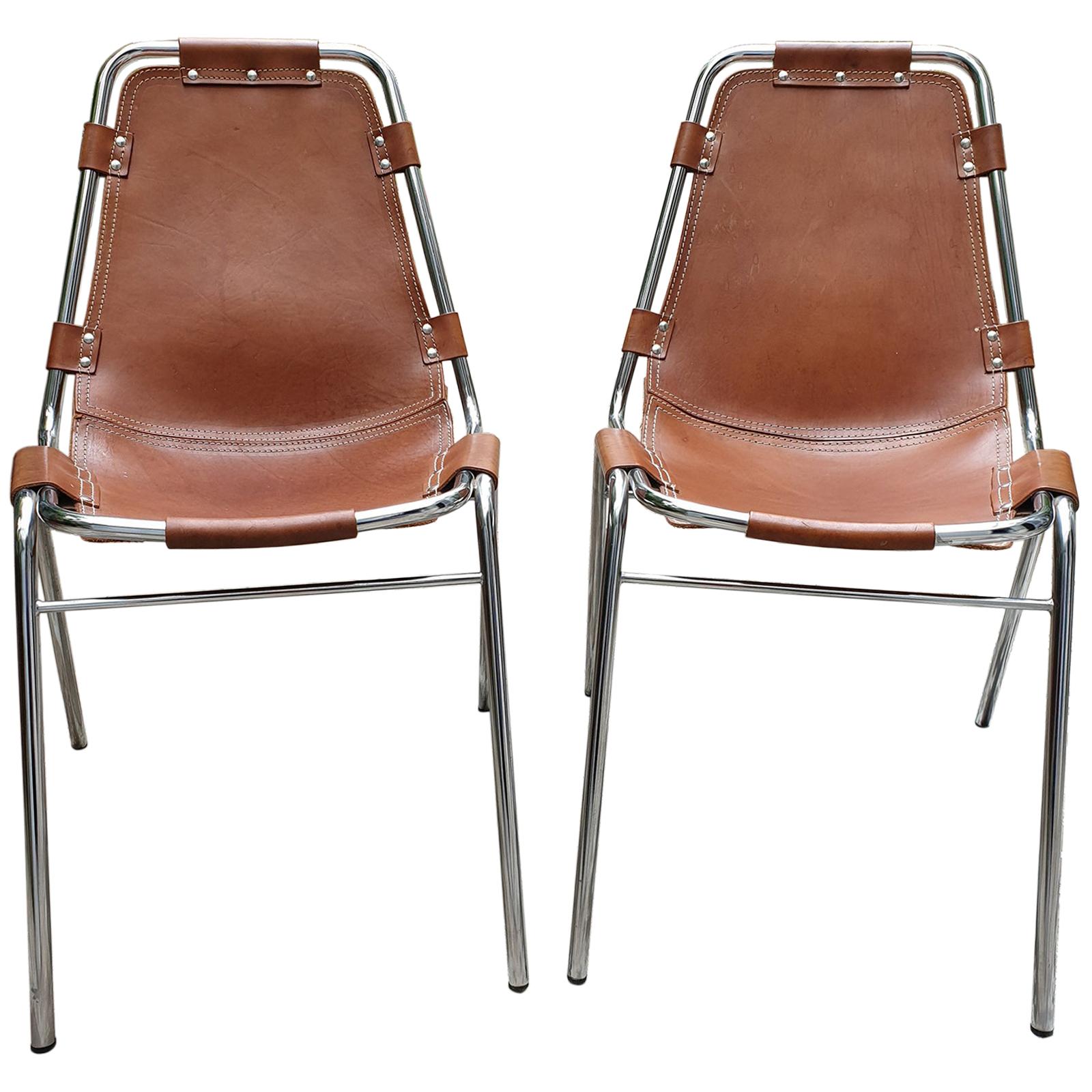 Charlotte Perriand, Pair of Les Arcs Chairs, Cassina Edition, 1960