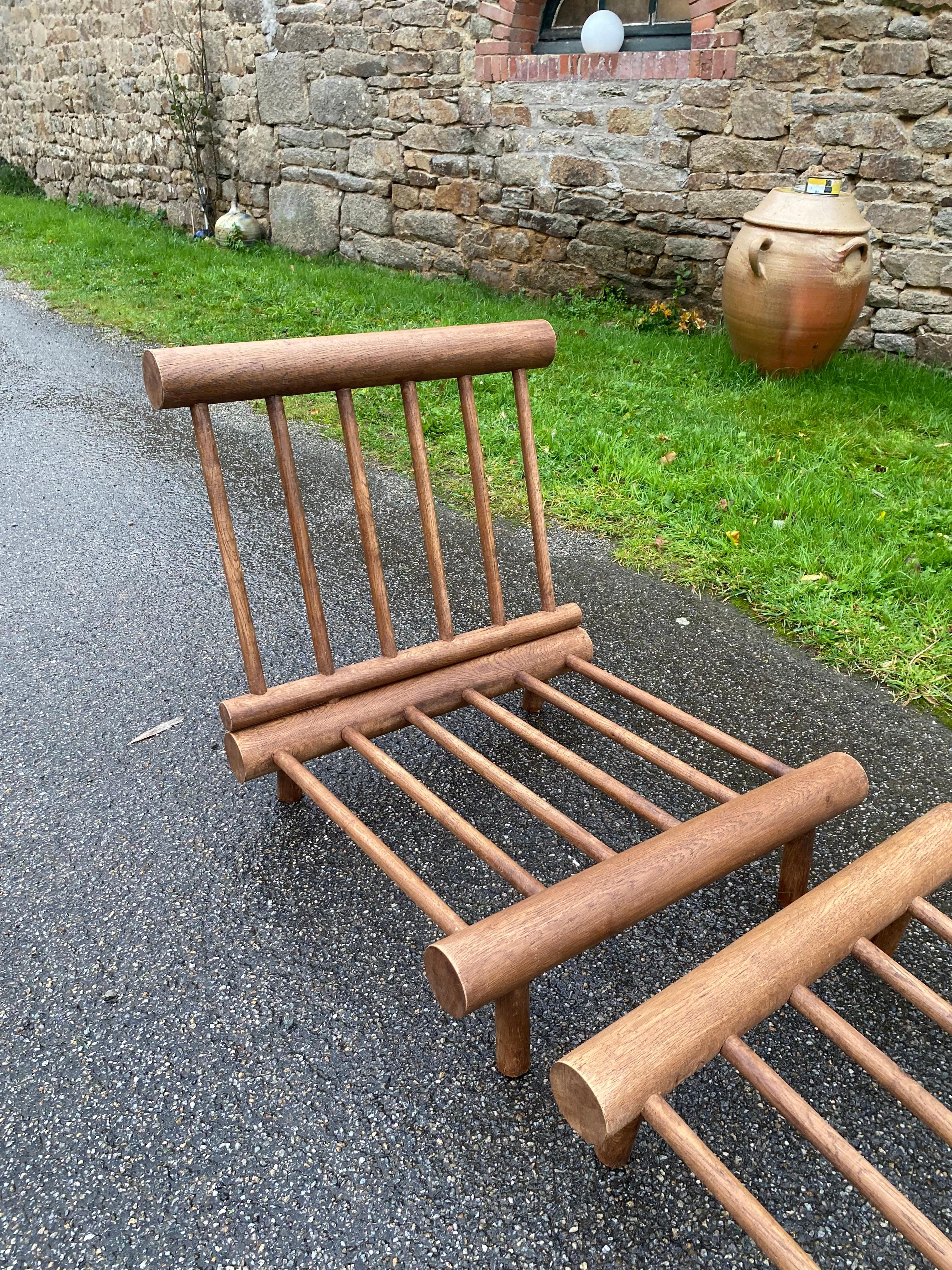 Charlotte Perriand Coppia di poltrone in Oak Les Arcs 1600 in vendita 1