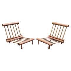 Charlotte Perriand Paire de fauteuils en Oak Les Arcs 1600