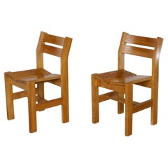 Charlotte Perriand, Pair of Pine Chairs for Les Arcs 1600, 1960s