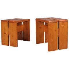 Charlotte Perriand Pair of Stools for Les Arcs