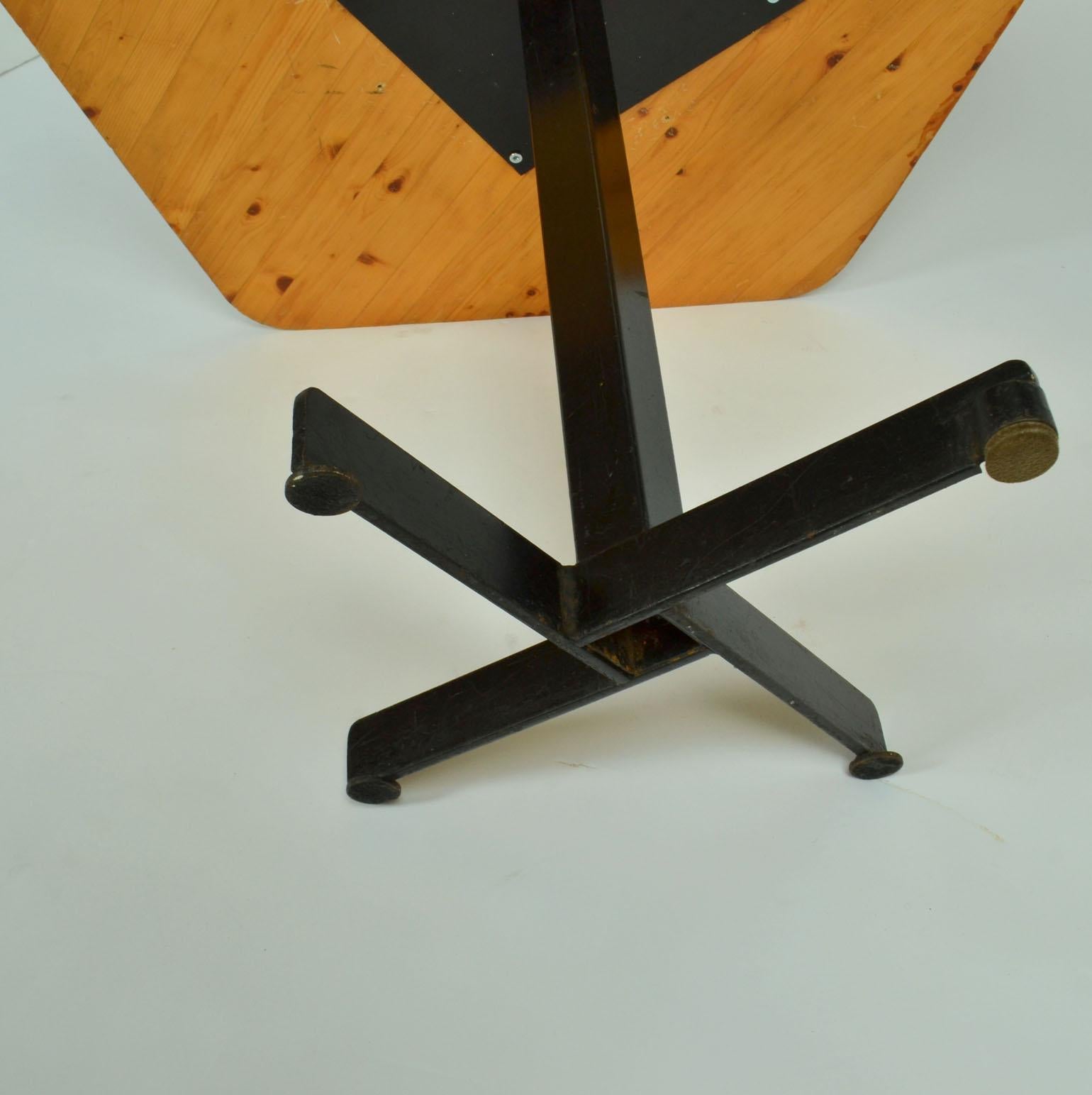 Charlotte Perriand Pine and Metal Pentagonal Table for Les Arcs 1960's 3