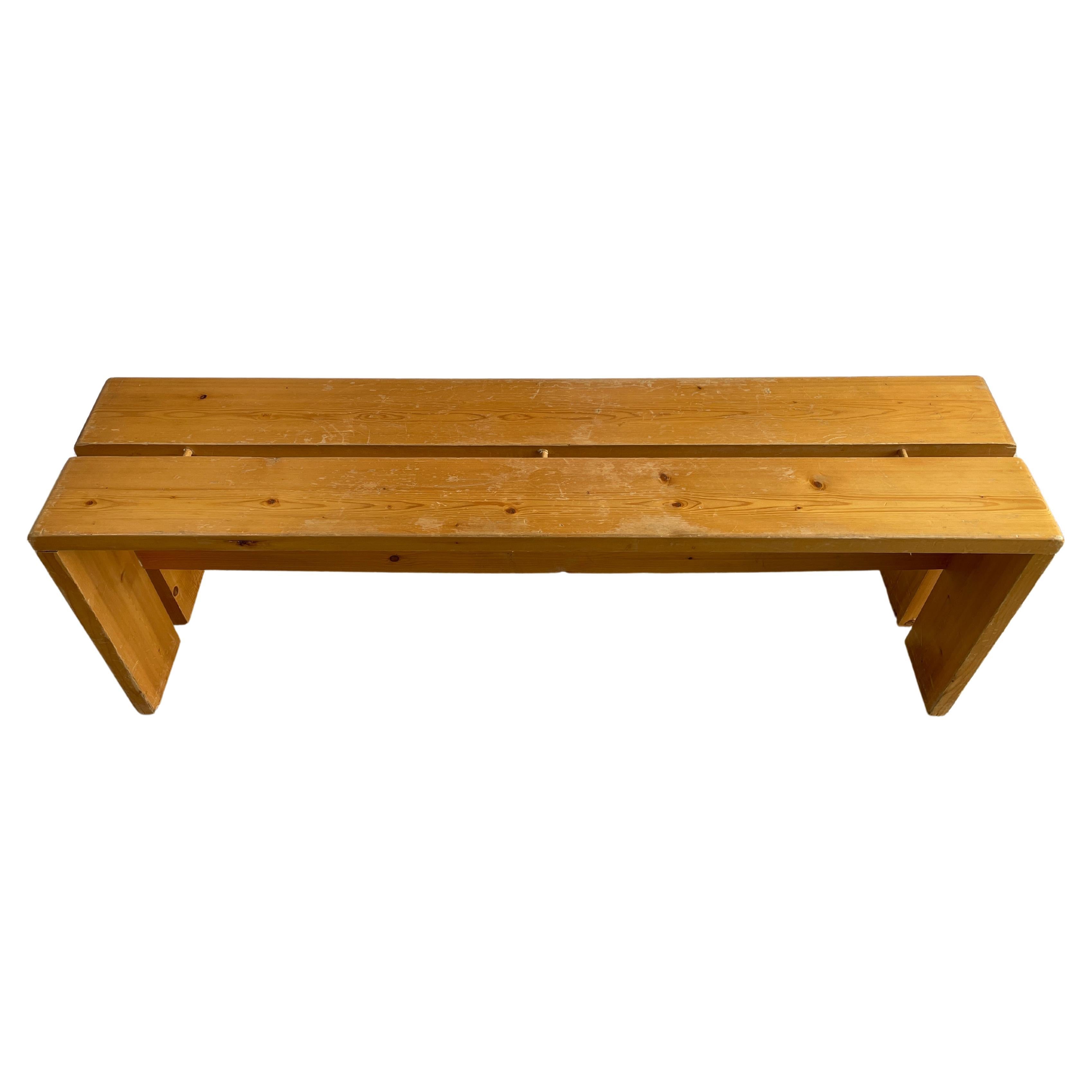 Charlotte Perriand Pine Bench for Les Arcs 1600, 1960, France