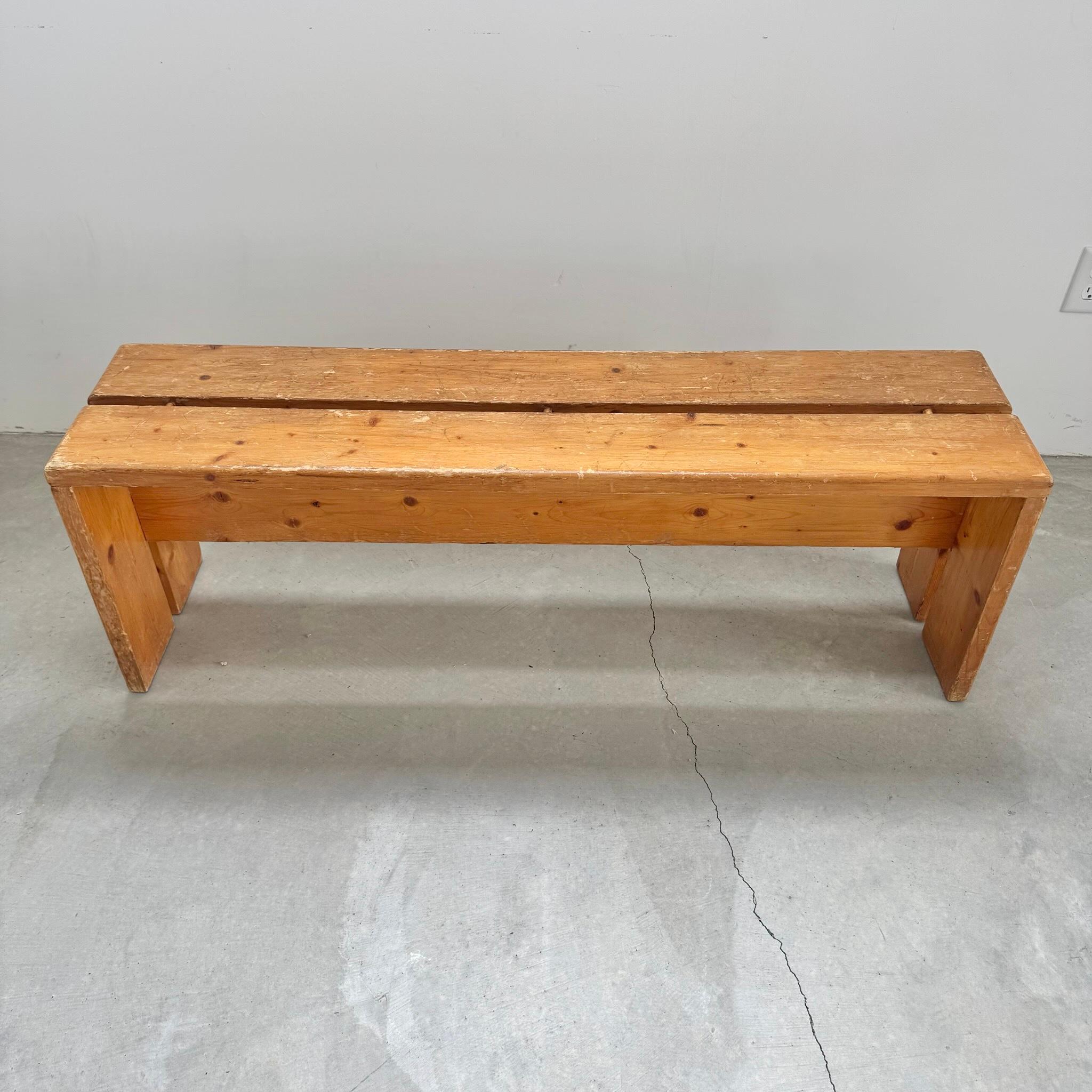 Banco de pino Charlotte Perriand para Les Arcs, años 70 Francia Francés en venta