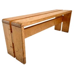 Charlotte Perriand Pine Bench for Les Arcs, 1970s France