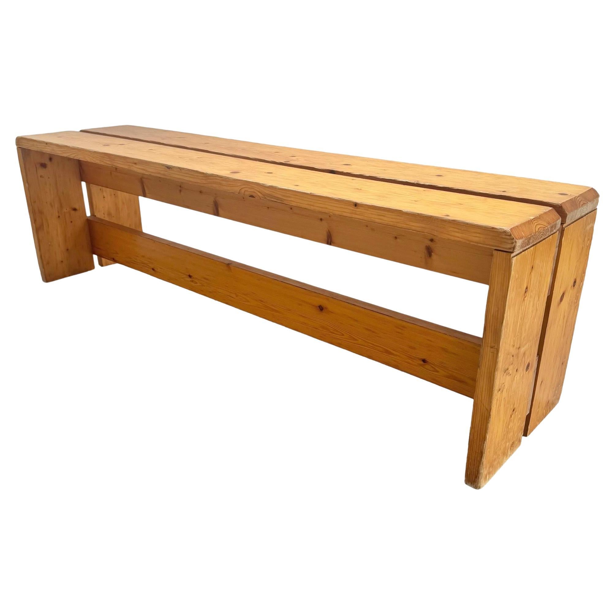 Charlotte Perriand Pine Bench for Les Arcs, 1970s France