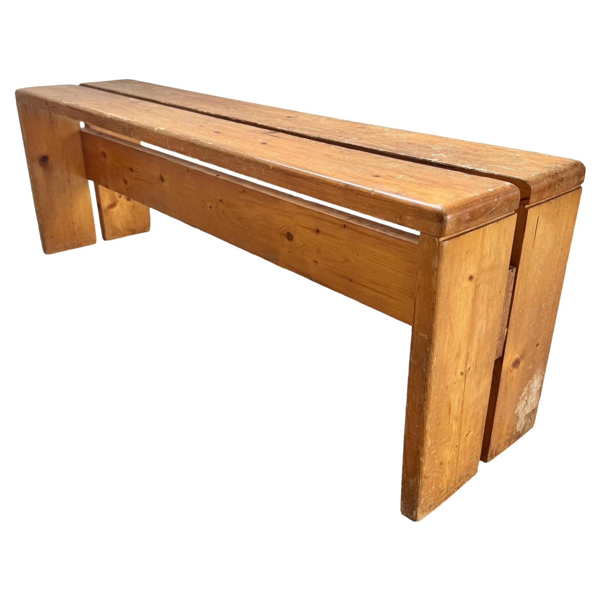Charlotte Perriand Pine Bench for Les Arcs, 1970s France