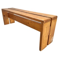 Charlotte Perriand Pine Bench for Les Arcs, 1970s France