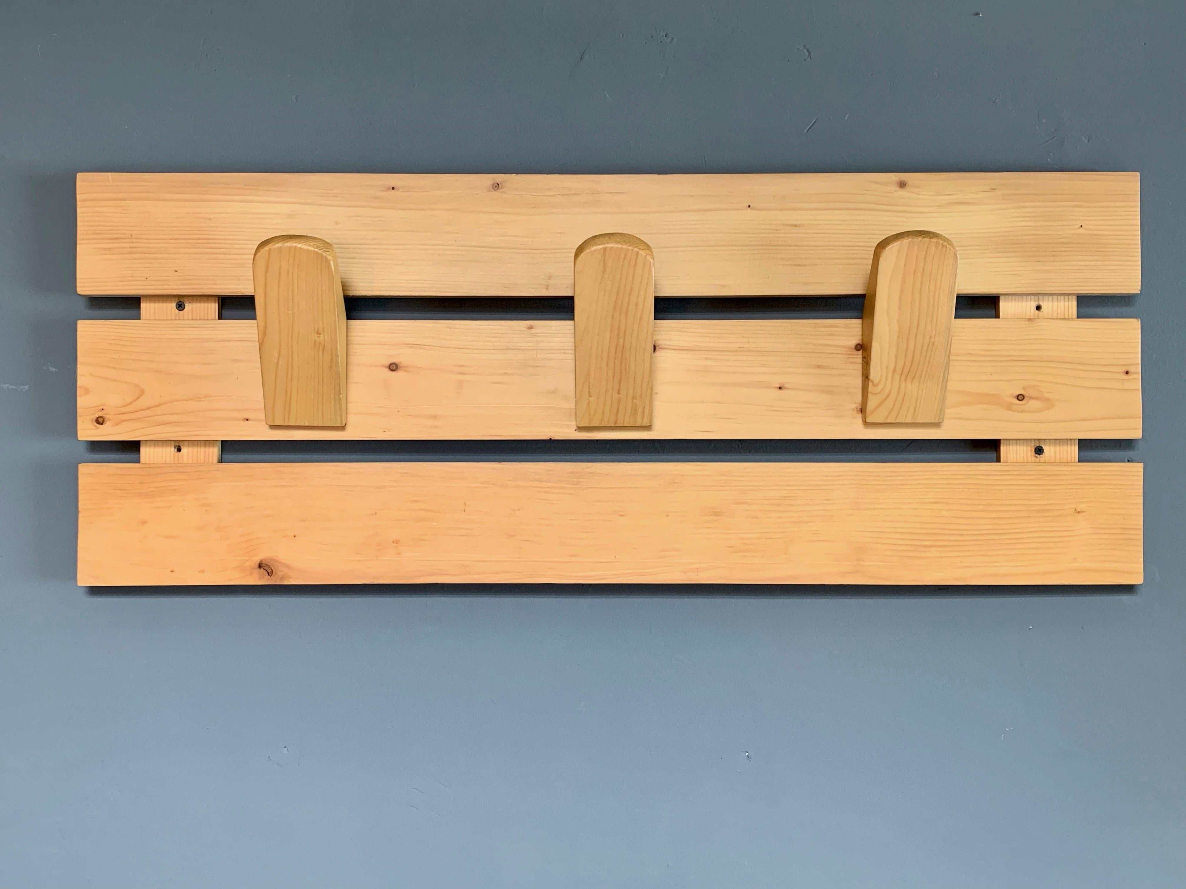Charlotte Perriand Pine Coat Rack from Les Arcs In Good Condition In Los Angeles, CA