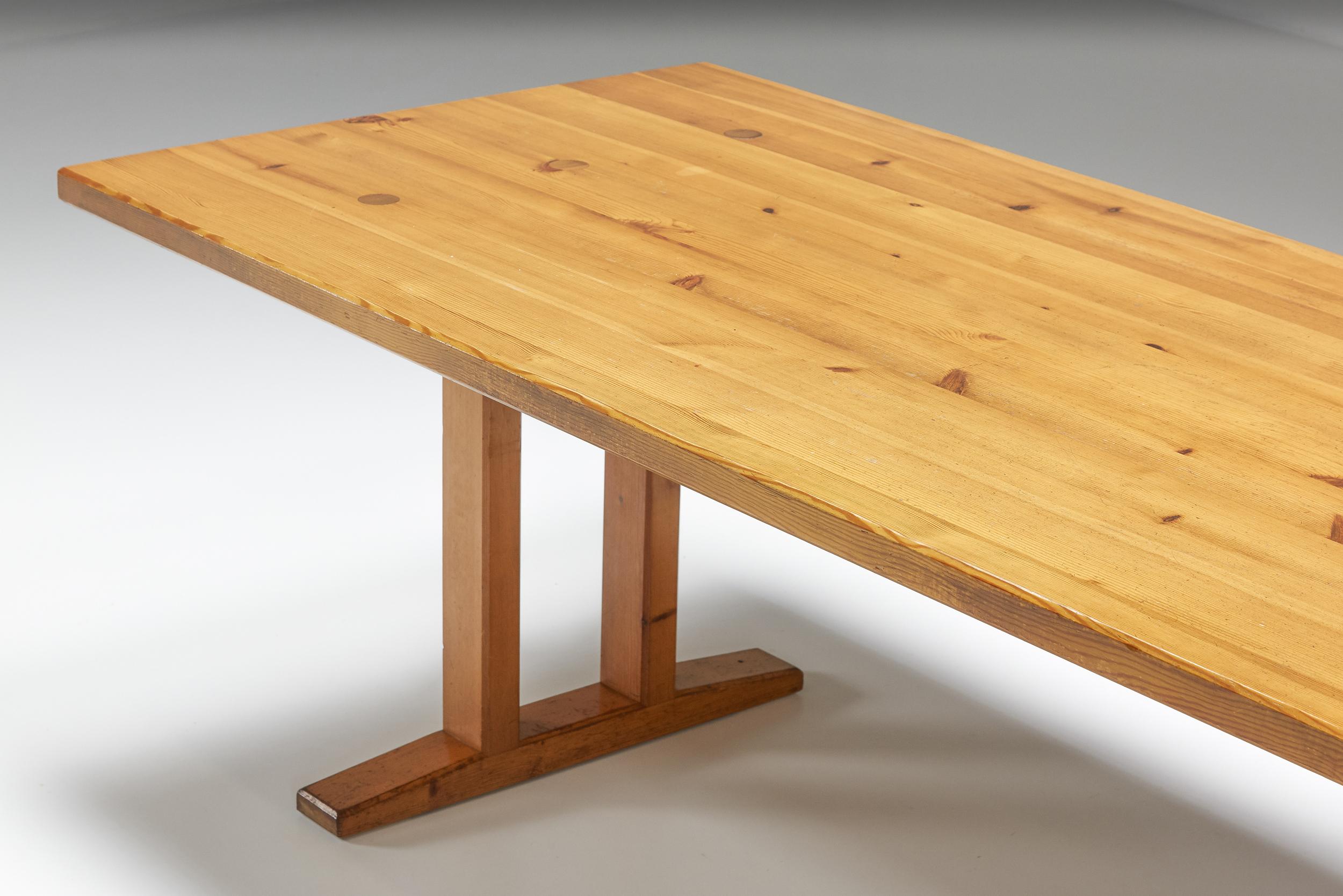Charlotte Perriand Inspired Pine Dining Table 4